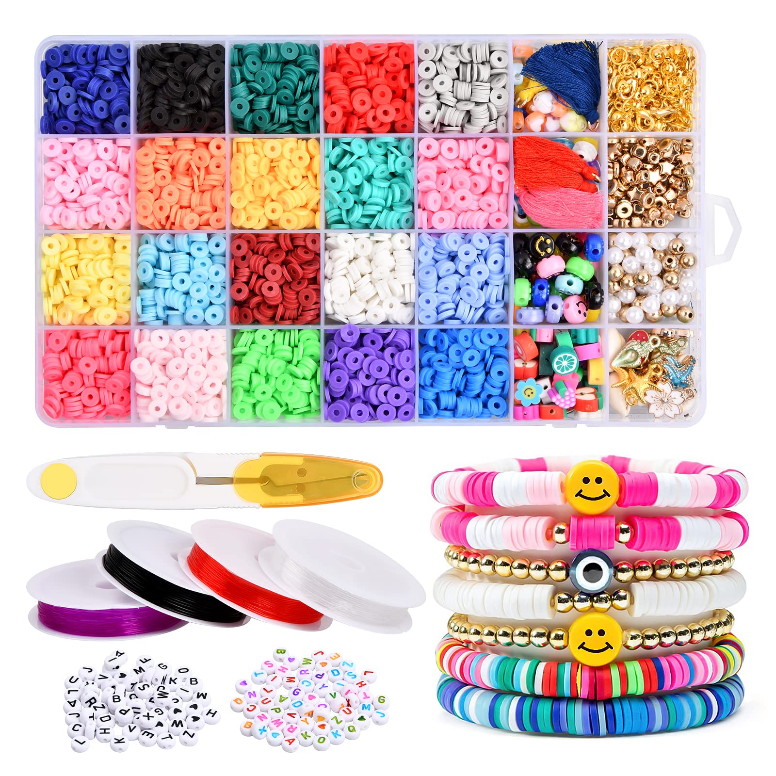 5200Pcs Polymer Clay Beads Kit for Jewellery Making - Heishi Beads & Charms Set-image-df71af77-dc86-4ea4-99ff-ff773fec7147-58585