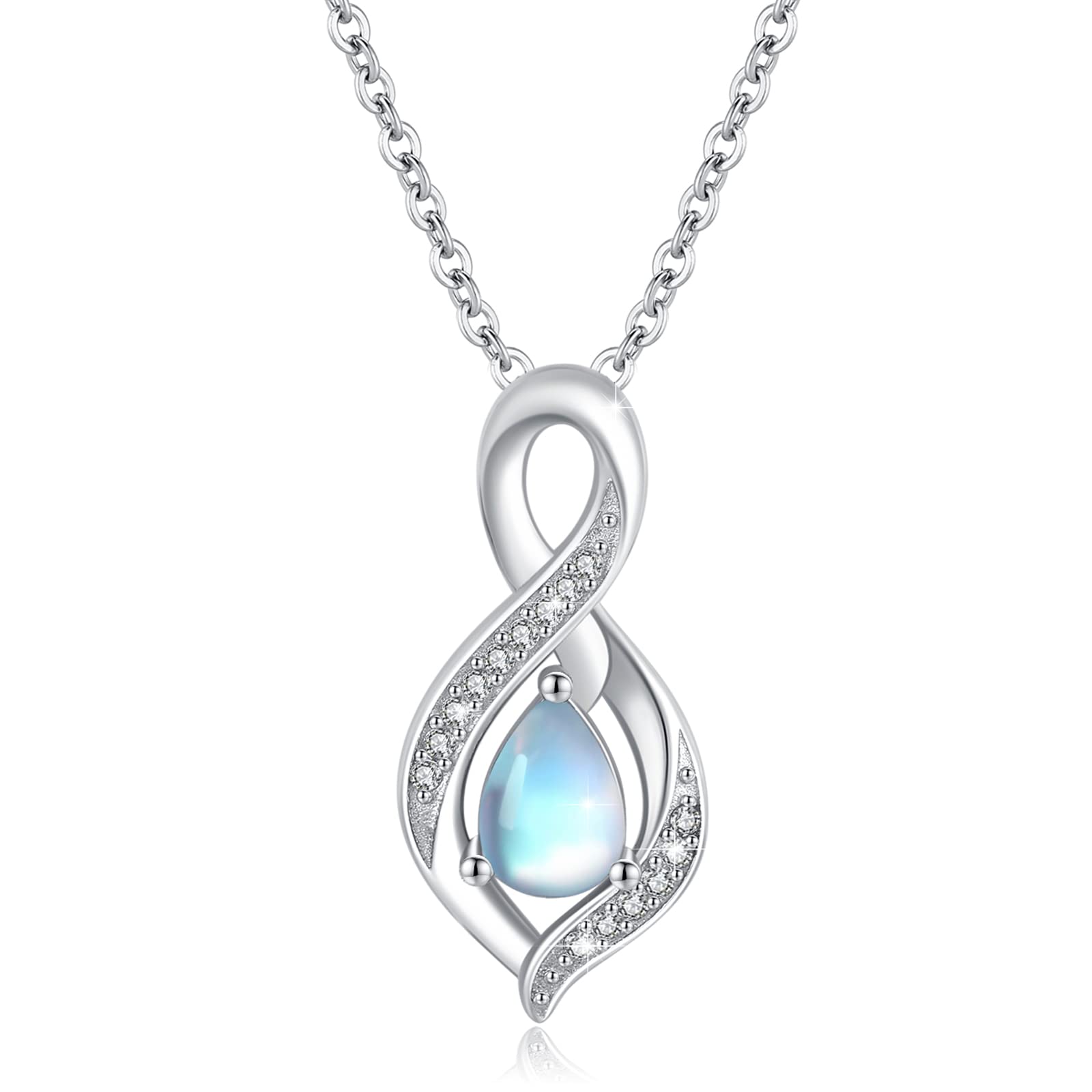 Infinity Necklace 925 Silver - Silver Moonstone-image-a2131f8f-9a05-42bc-9c9d-fd4b66eb4be9-112806
