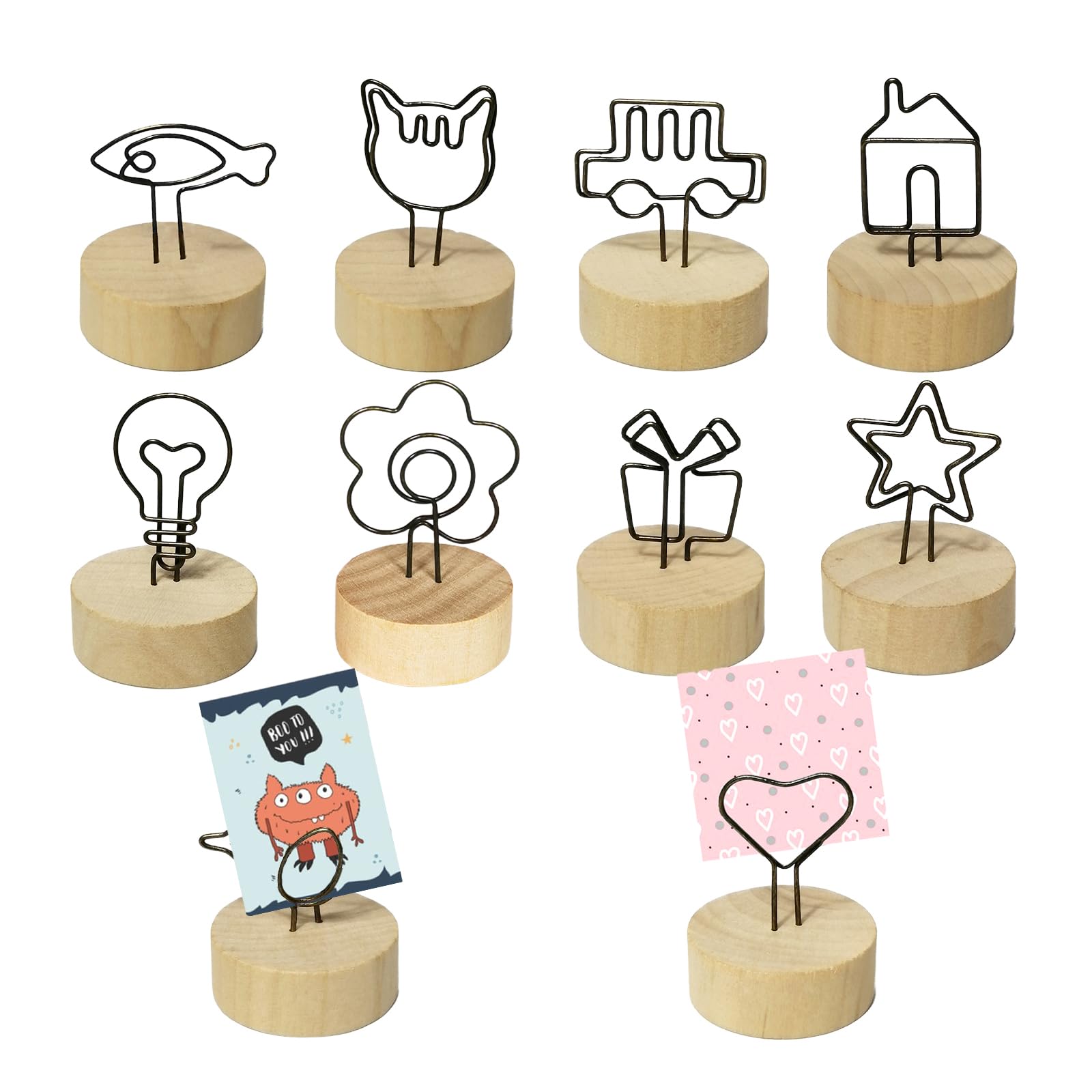 20 Wooden Placeholder Tags, 10 Unique Shapes for Table Decoration, Memo & Photo Holder - Perfect for Weddings & Parties-image-5af2b250-6590-4c34-aec8-75bfbf86a578-68737