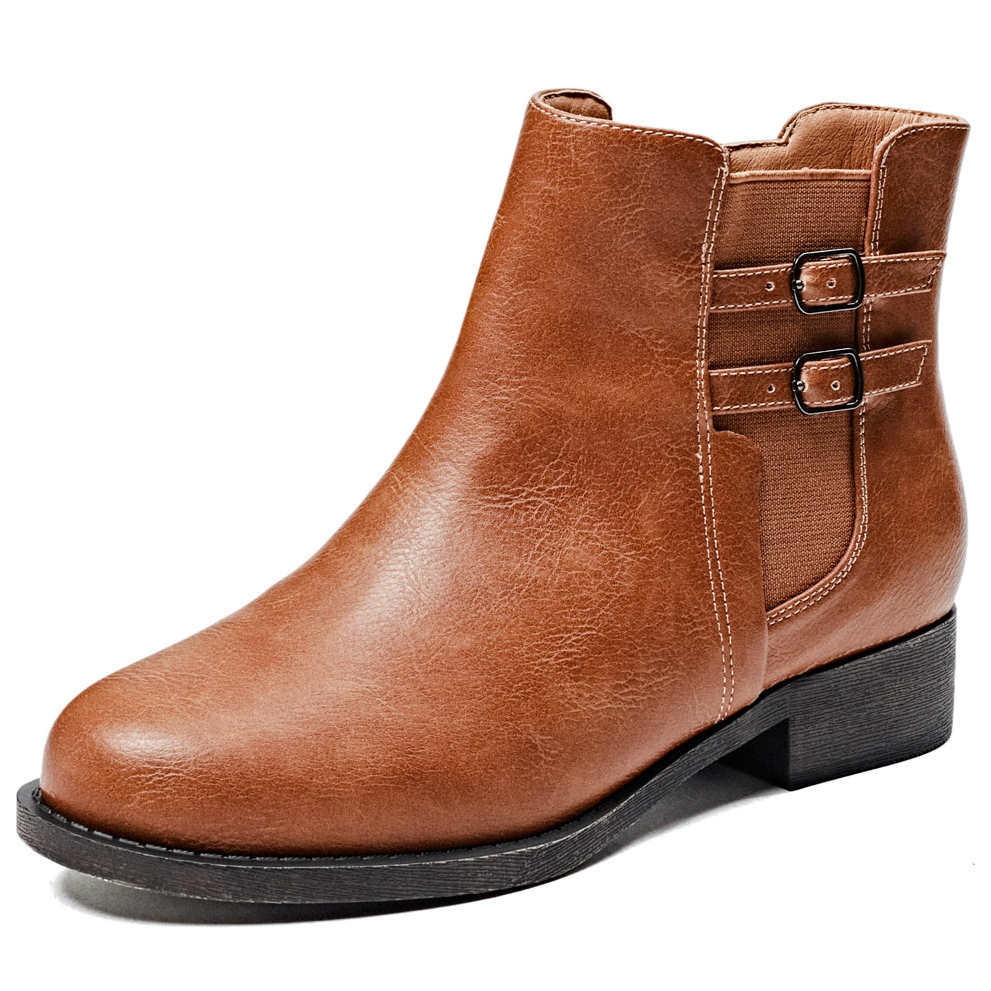 Women’s Ankle Boots - Brown PU, Size 9 UK-image-3a66632b-2ea4-4c86-8b65-a2adcdb9ead1-83628