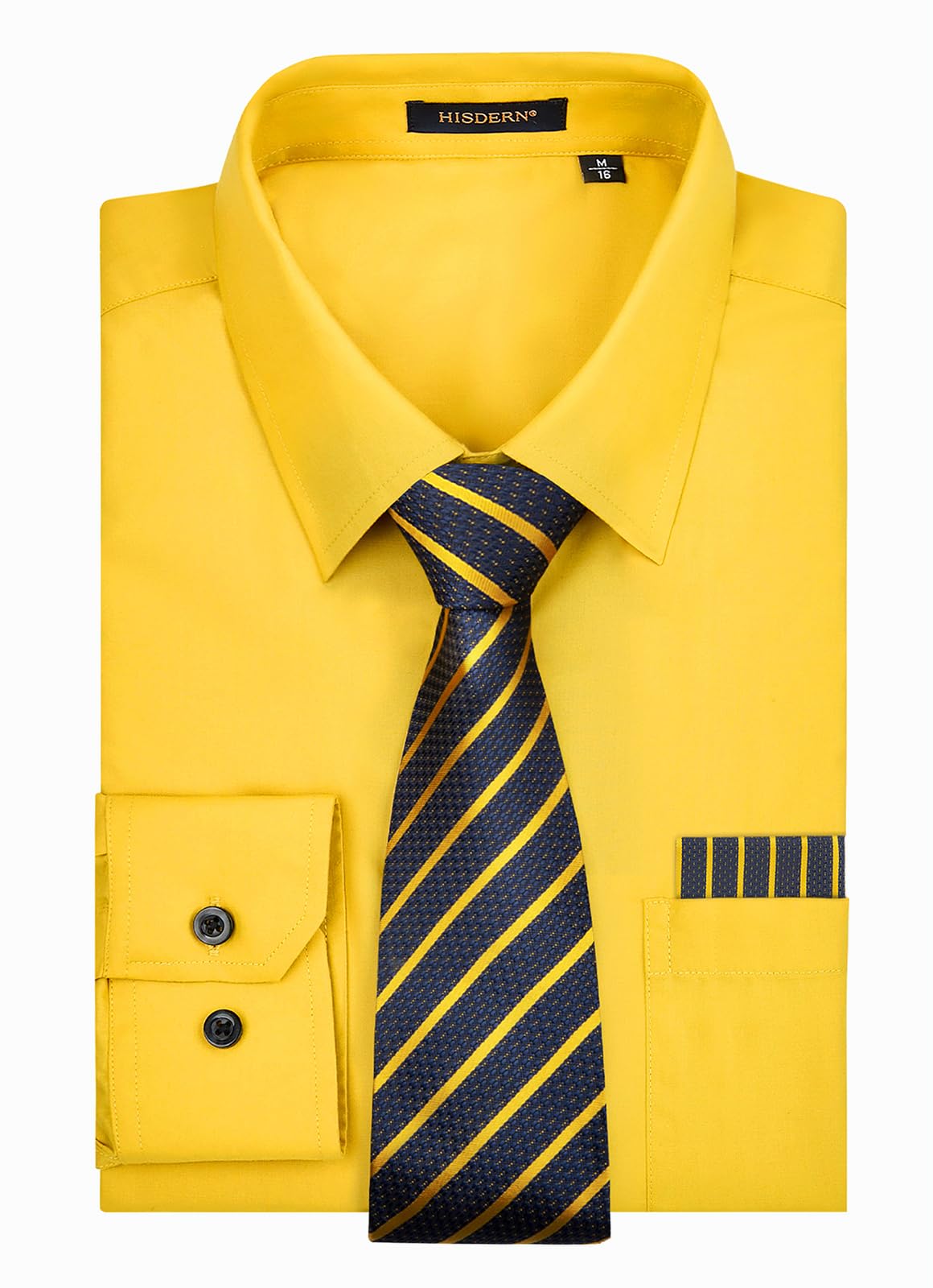 Men's Dress Shirt & Tie Set - Yellow S-image-2e26caef-c154-49fc-8c32-a700b27d17ad-103960