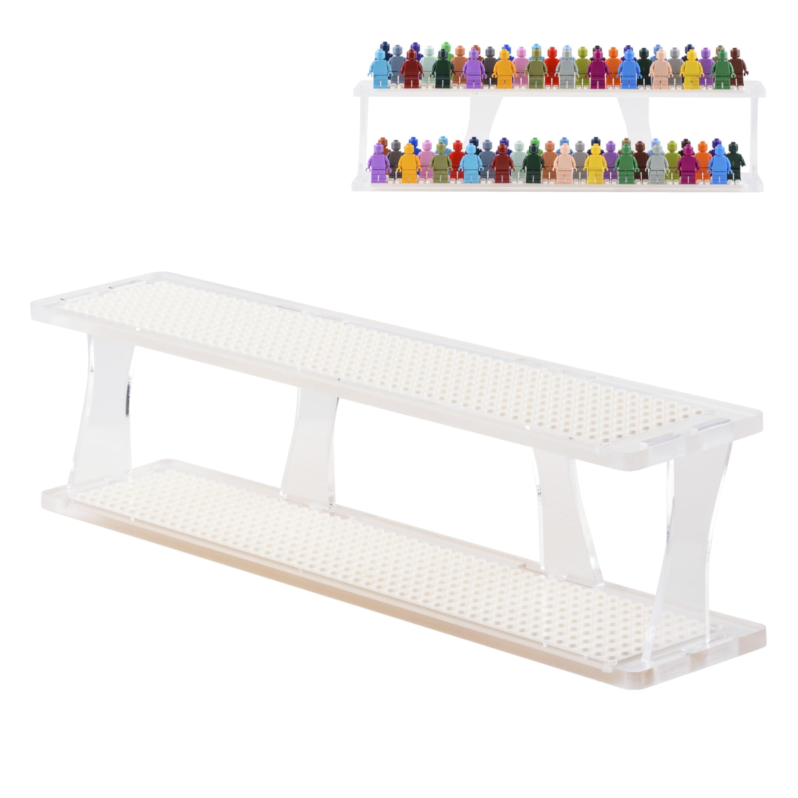 Stackable Minifigure Display Case 72 Figures - White 43x10.6x8.4 cm-image-82529ee6-5926-440a-b9c8-5d2d7094517e-100341