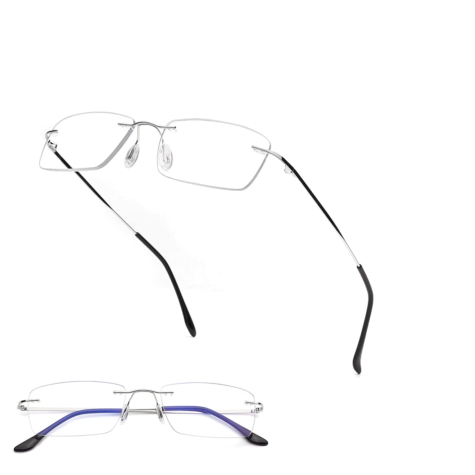 Rimless Reading Glasses Blue Light Blocking - Silver M-image-70315216-ad23-4db8-b47f-644051d8da4c-105275