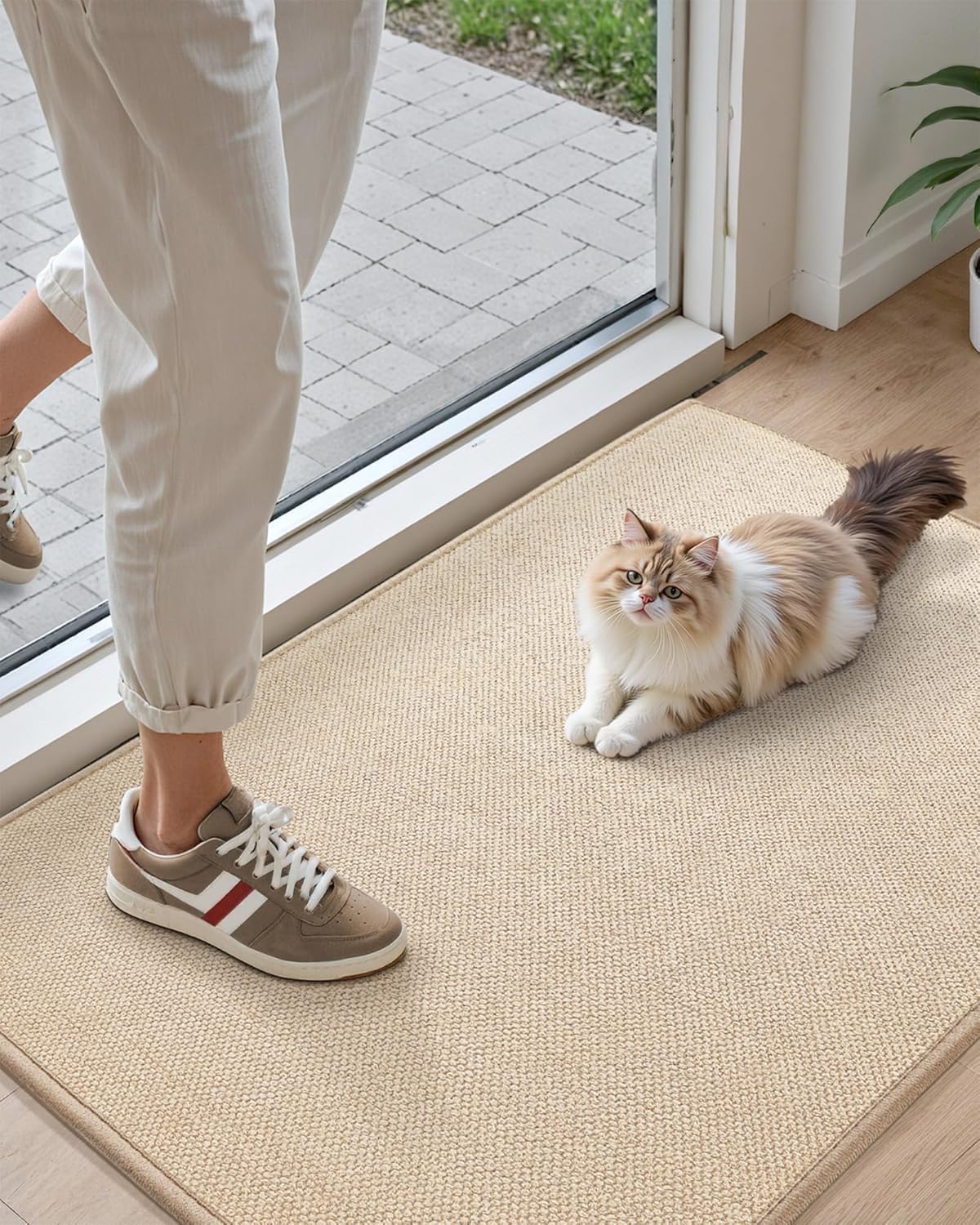 Non-Slip Door Mat Washable - Beige 44x76cm-image-f21a850e-cb31-4241-9884-044ce2766267-117163
