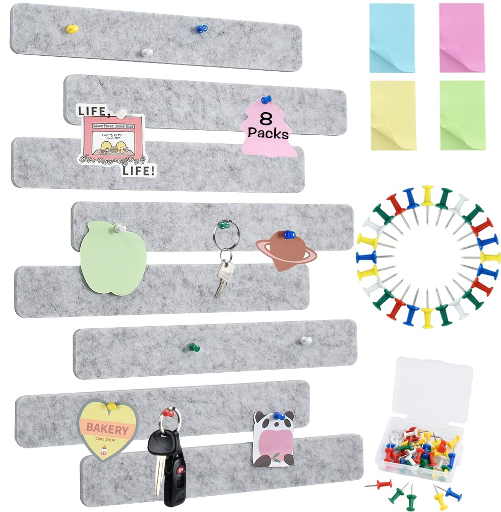 Vuzvuv Light Grey Cork Board Bar Strips with Pushpins & Sticky 8Pcs 50-image-0e67e1ba-e88f-4485-b40c-afba446d0c8c-59735