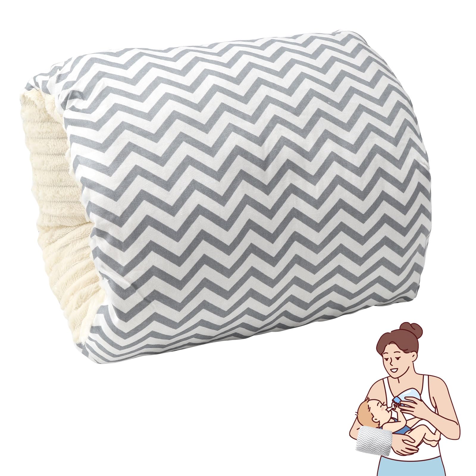 Cozy Grey DAWRIS Breastfeeding Pillow - Soft Support for Novice Mothers-image-0c025062-432a-44e7-b284-502047e3c938-42029