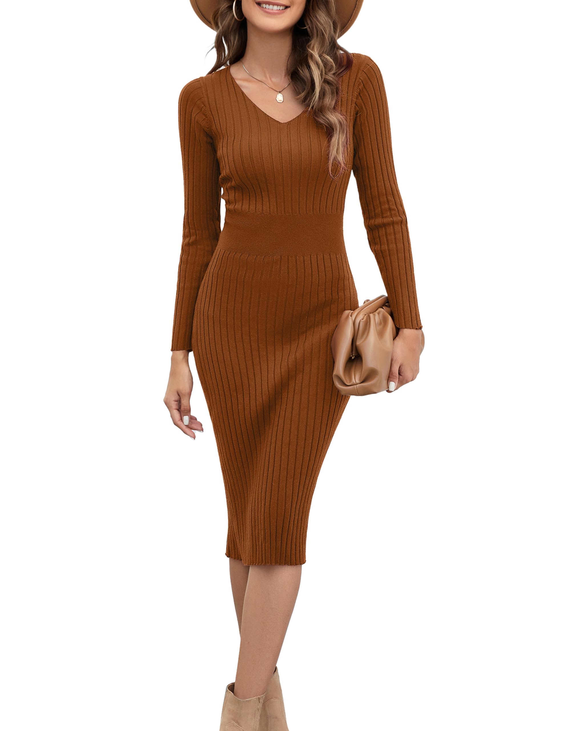 Knitted Midi Jumper Dress - Brown-image-09335776-09bb-4c92-8057-f2ae607f4748-85171