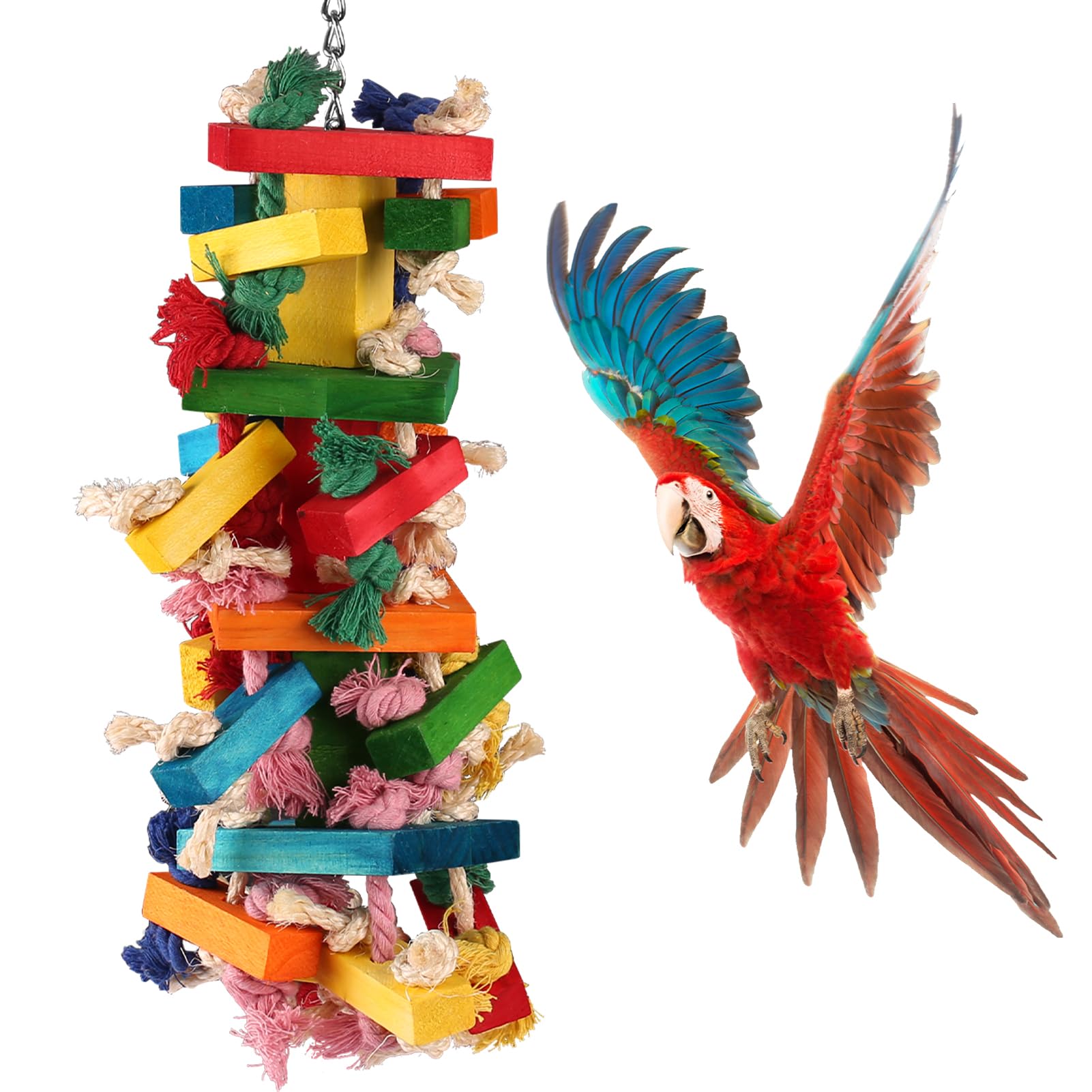 Large Parrot Chewing Toy - Multicolour Unscented-image-cefcc048-91c2-4776-a74a-26eb760dcc6d-108092