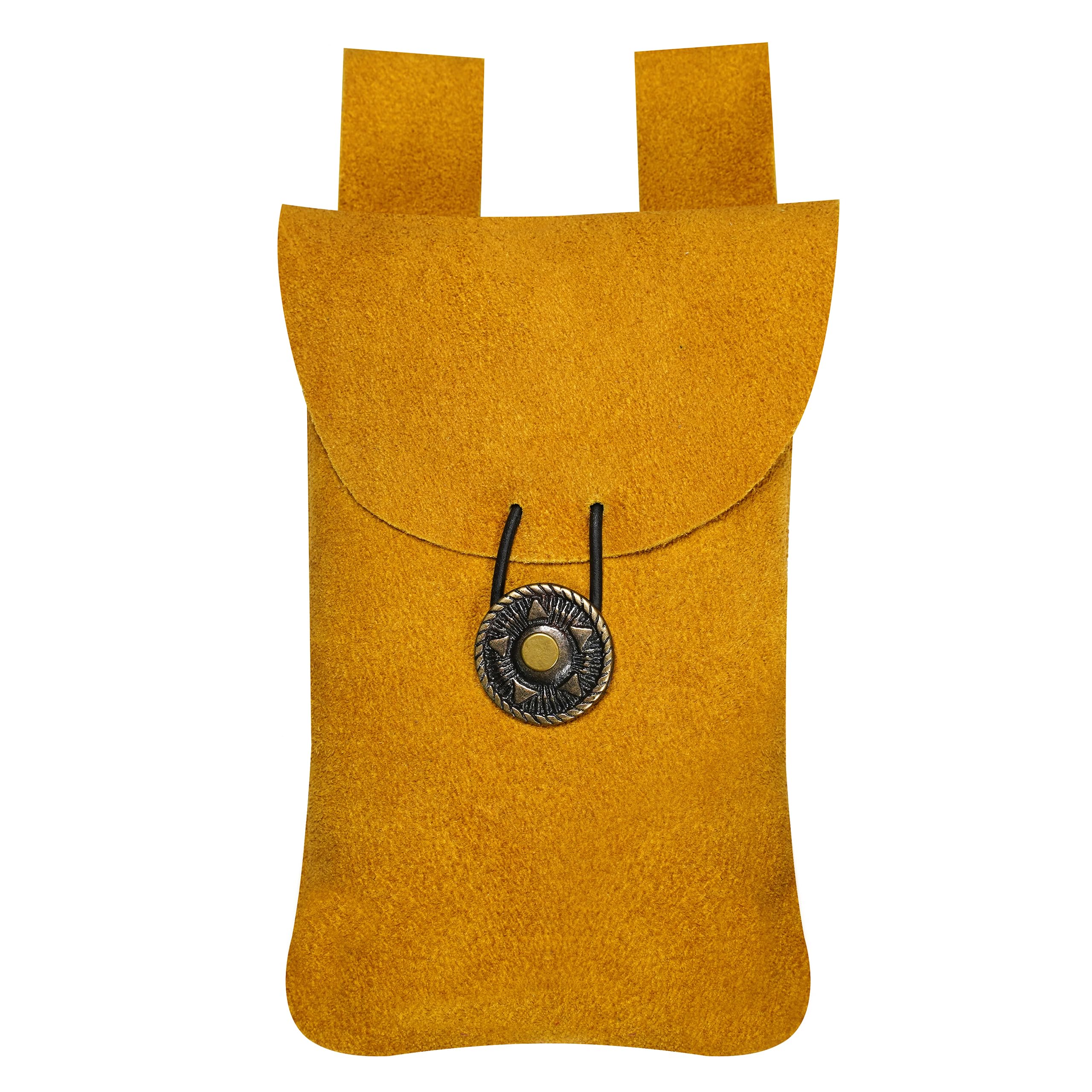 Medieval Suede Belt Pouch - Yellow 7.2x4.7 in-image-60bb6e7b-f6d3-4d69-b4b1-af5a2273f79b-117217
