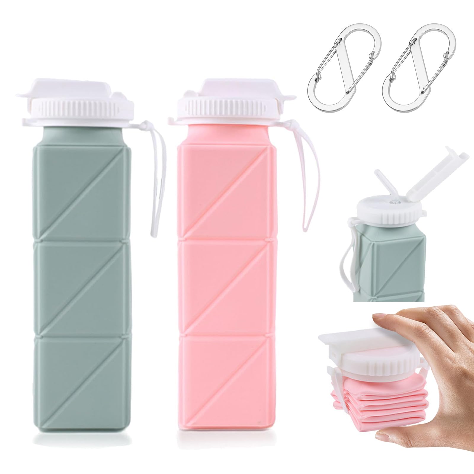 2Pcs Folding Silicone Water Bottle 620mL - Portable & Leak-Proof for Travel & Sports-image-c8c4de94-582a-40ee-8b15-893a99fd13a1-58523