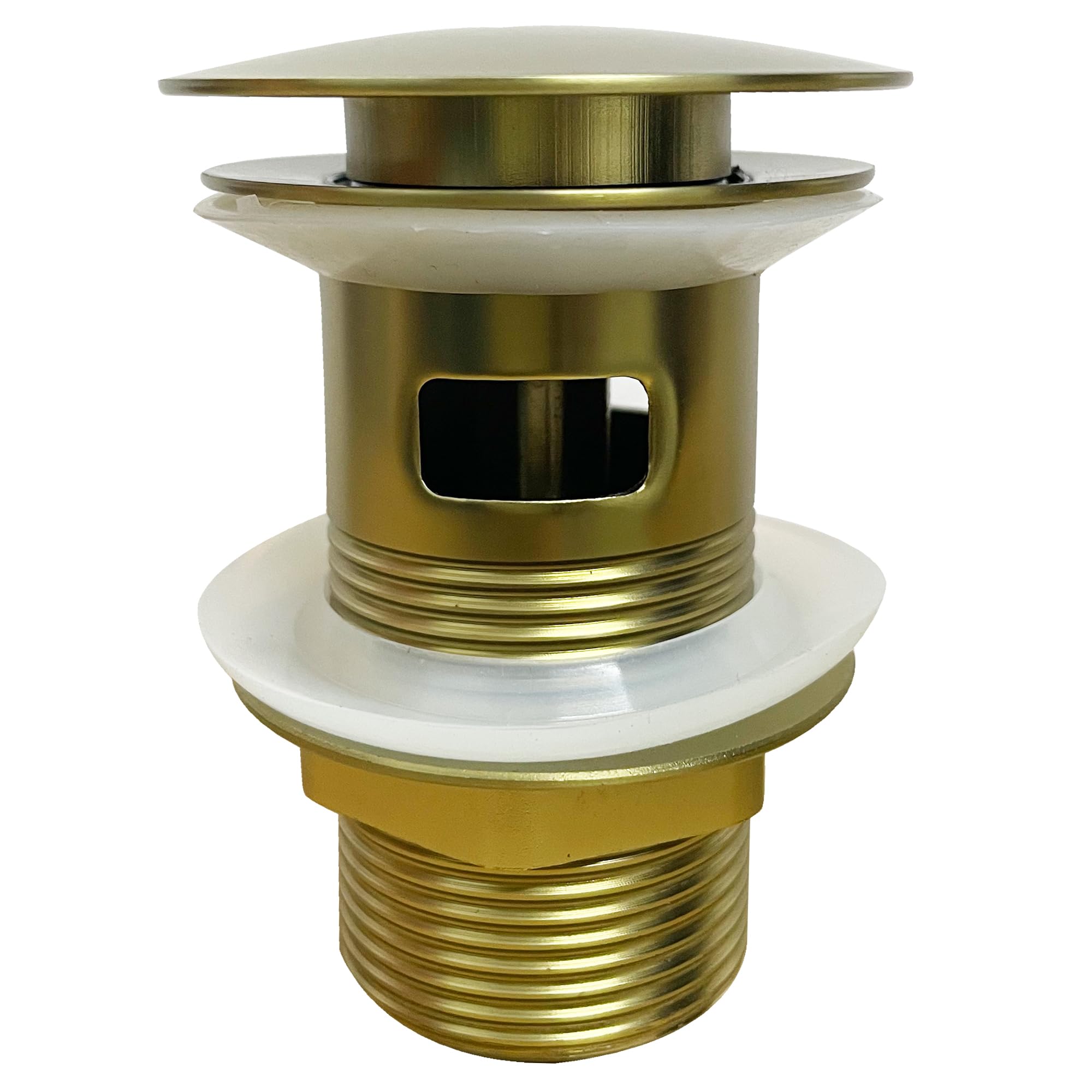Gold Pop-up Basin Drain with Overflow - Slotted Click Clack Plug for Easy Operation and Cleaning-image-095cae97-872a-45e6-9f67-d837a0eae347-67215