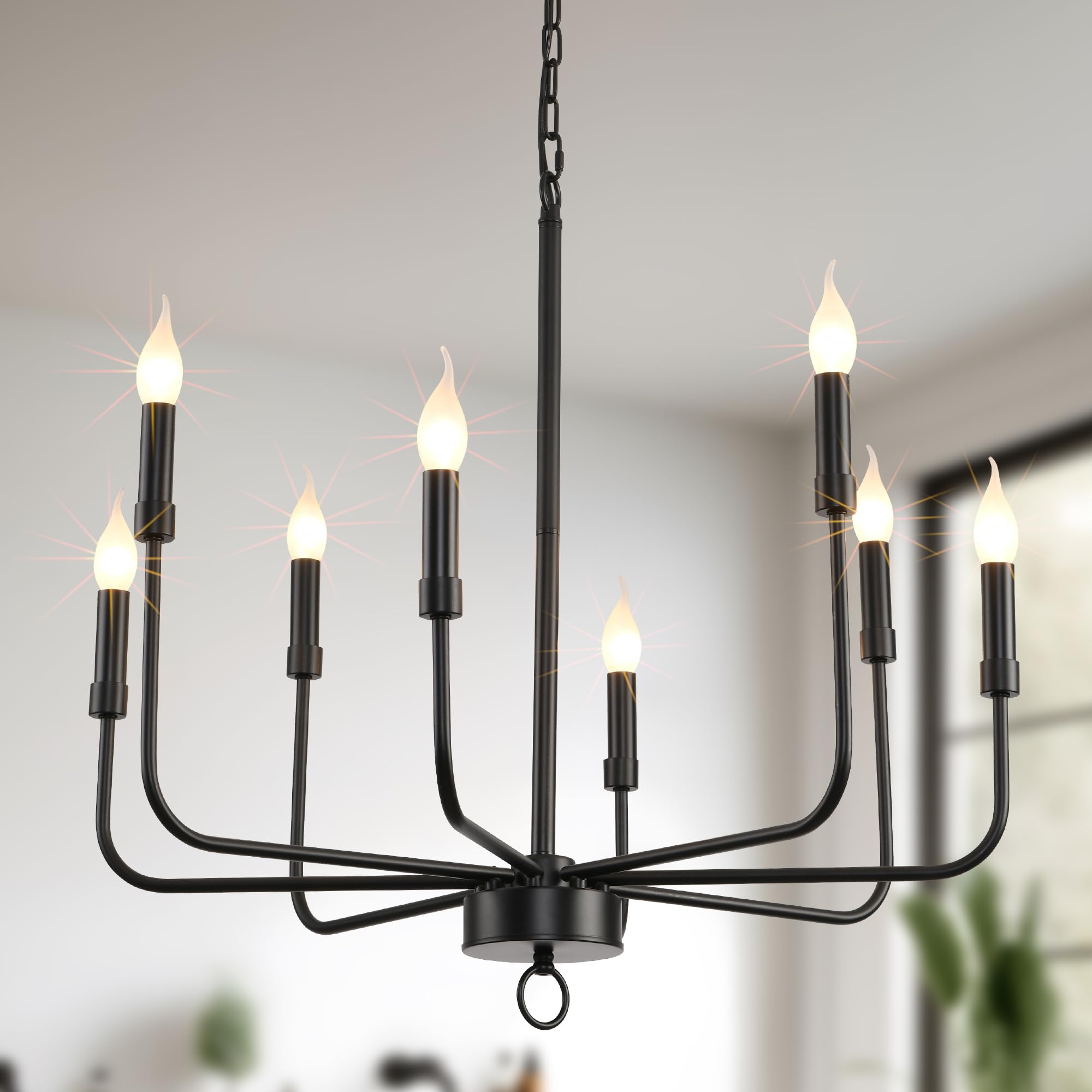 Retro Ceiling Chandelier - 71cm Black 8 Lights-image-0271fe4e-d730-466b-b392-ff0ed071a1fa-93568