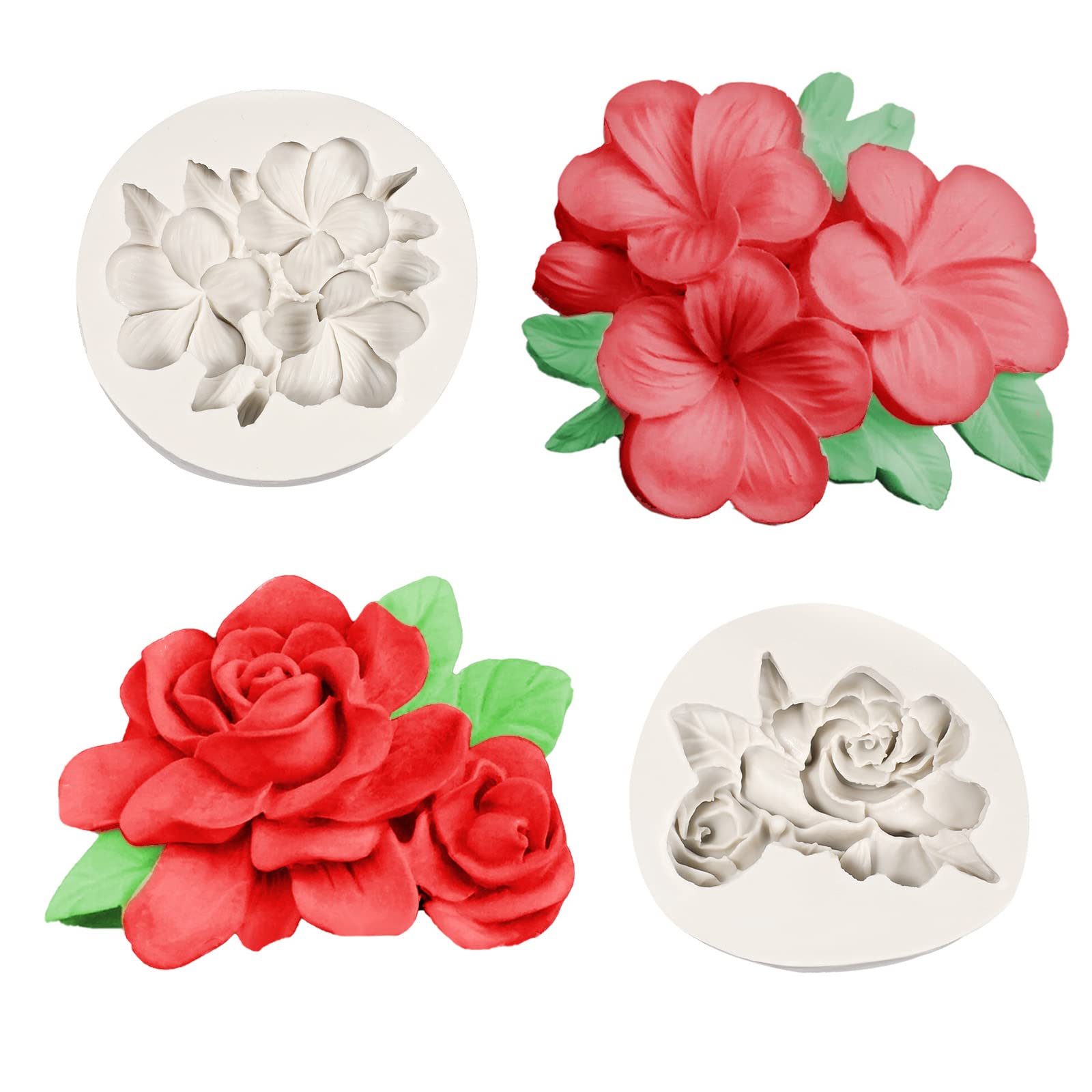 2Pcs 3D Rose & Frangipani Silicone Candle Moulds for Aromatherapy, Soap & Baking DIY Crafts 2Pcs 3D Rose & Frangipani Silicone Candle Moulds for Aromatherapy, Soap & Baking DIY Crafts