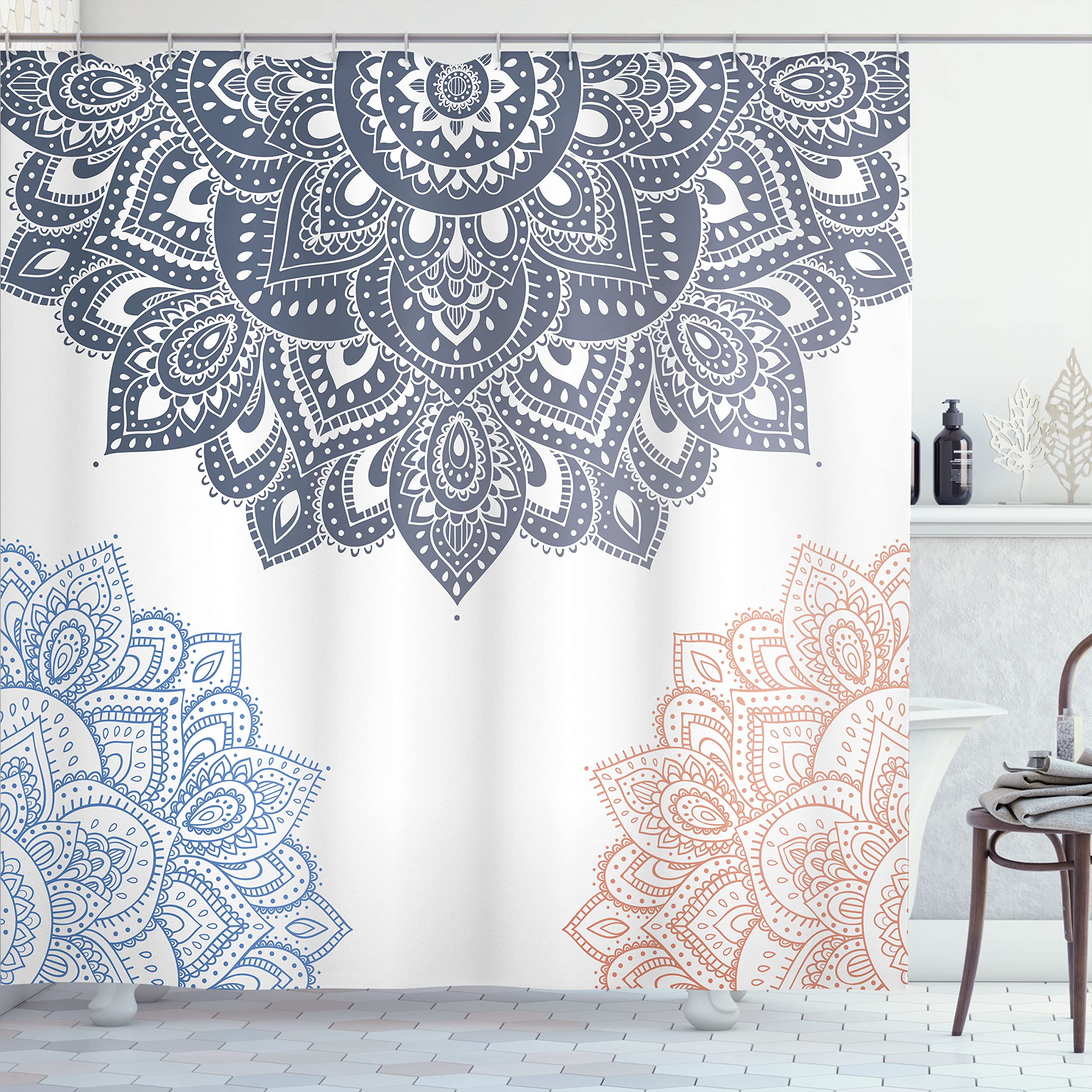 Vibrant Blue Grey Mandala Shower Curtain 175x180 cm-image-e486561e-e32c-49e2-9376-b8ca8baed2d7-63678