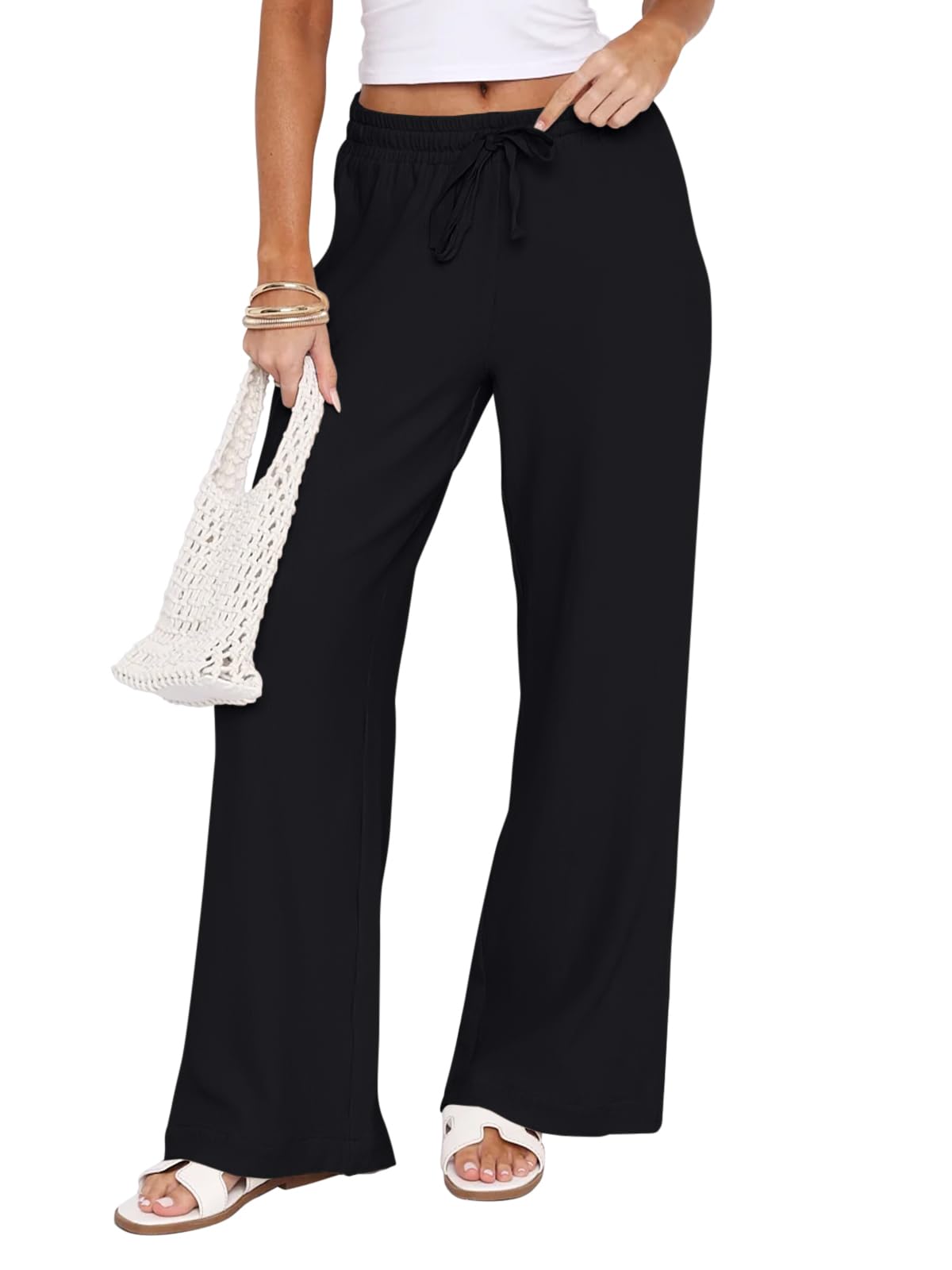 Women's Wide Leg Cotton Trousers - Black XL-image-d9f48e9f-3521-4eb2-8abe-a5d152eaab80-95912