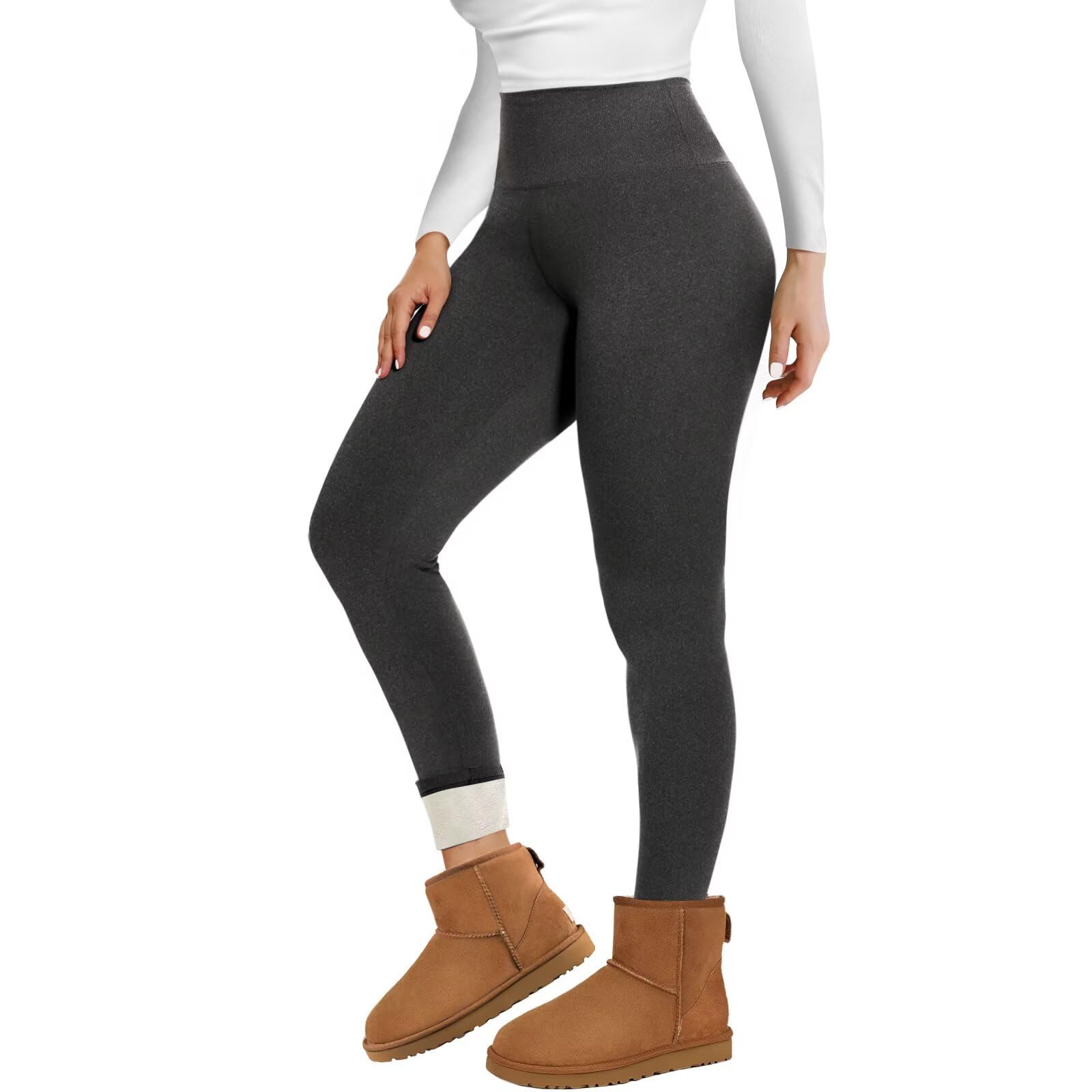 Women's Fleece Lined Leggings - Dark Grey XL-image-4a47a337-409d-4b77-85f2-13e3d724d13f-109926
