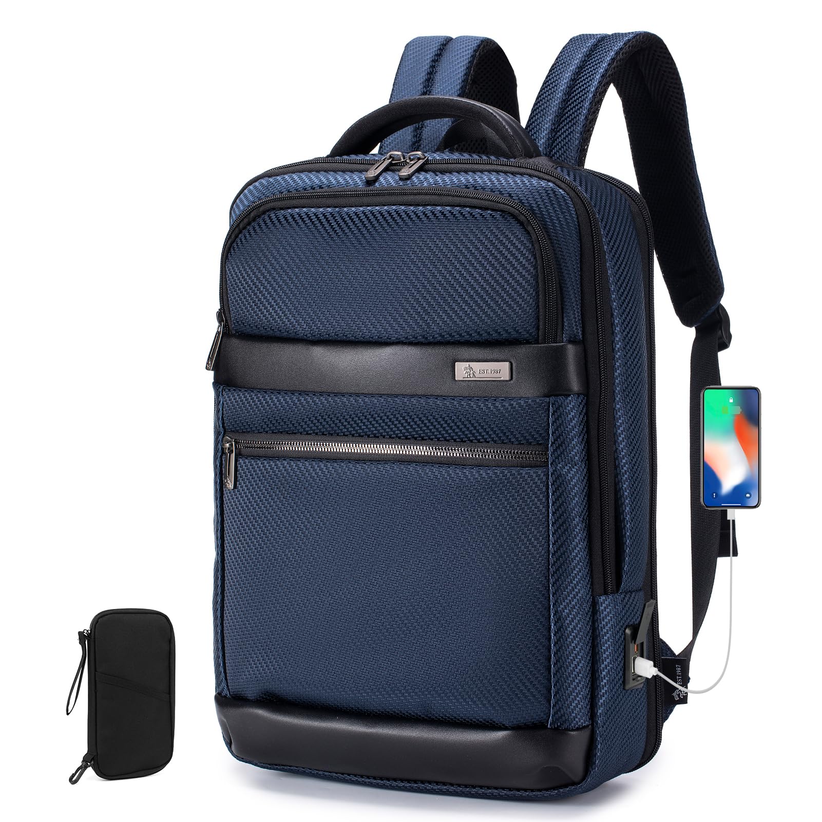 Cabin Bag Backpack 15.6" Laptop Anti Theft - Blue 1B766-image-67d7f5ae-bdf5-4fe0-9dde-772acda8e608-100976