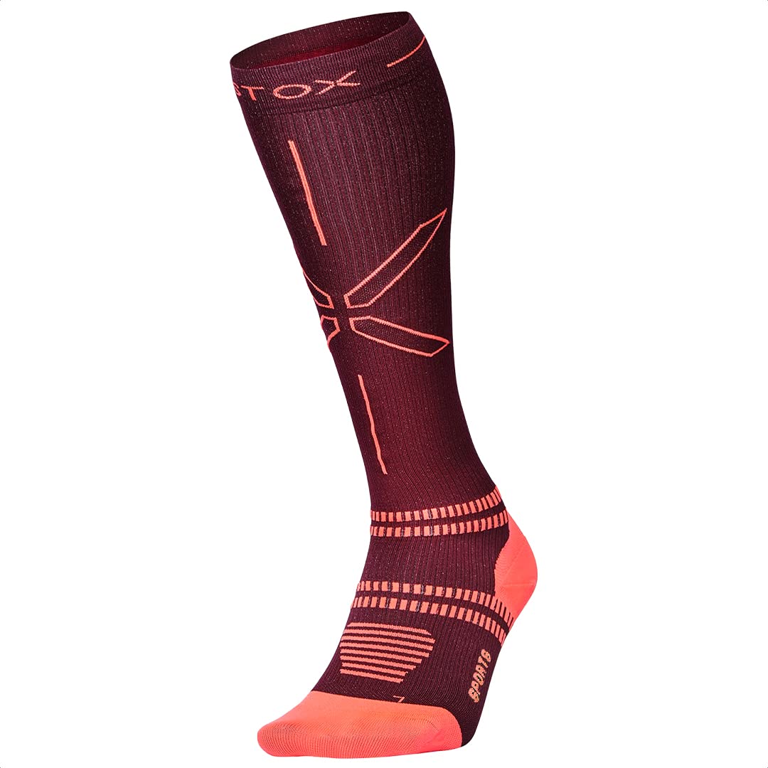Women's Compression Socks - Bordeaux / Orange L-image-b9f518f0-5274-413c-9fa4-cc4e5206984b-109660