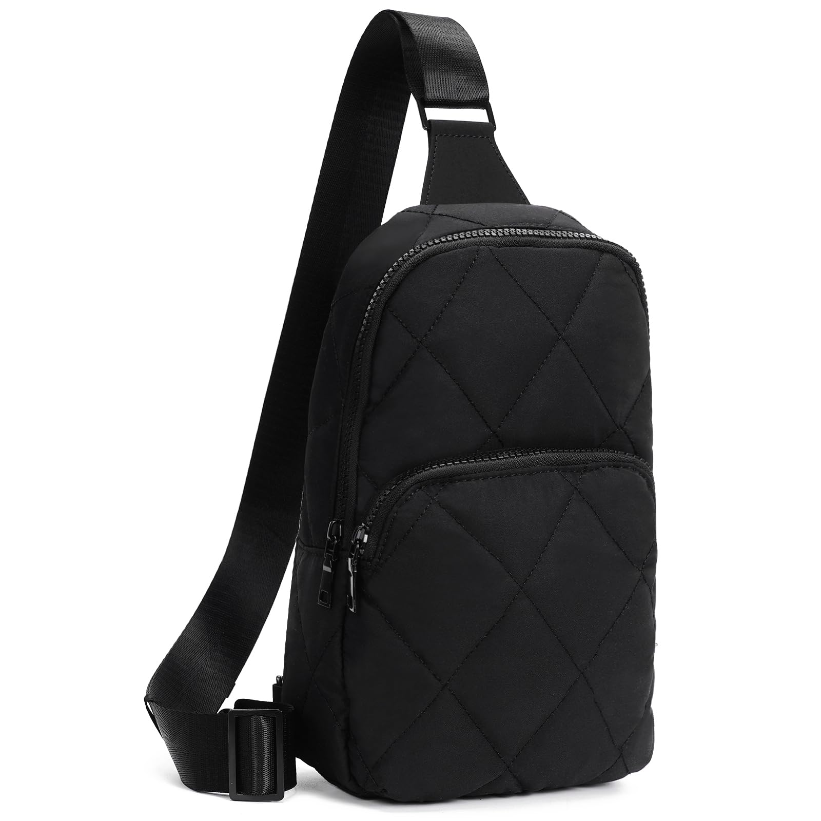 Quilted Crossbody Bag For Women - Puffer Sling Bag, Bum Bag, Nylon Purse With Adjustable Strap