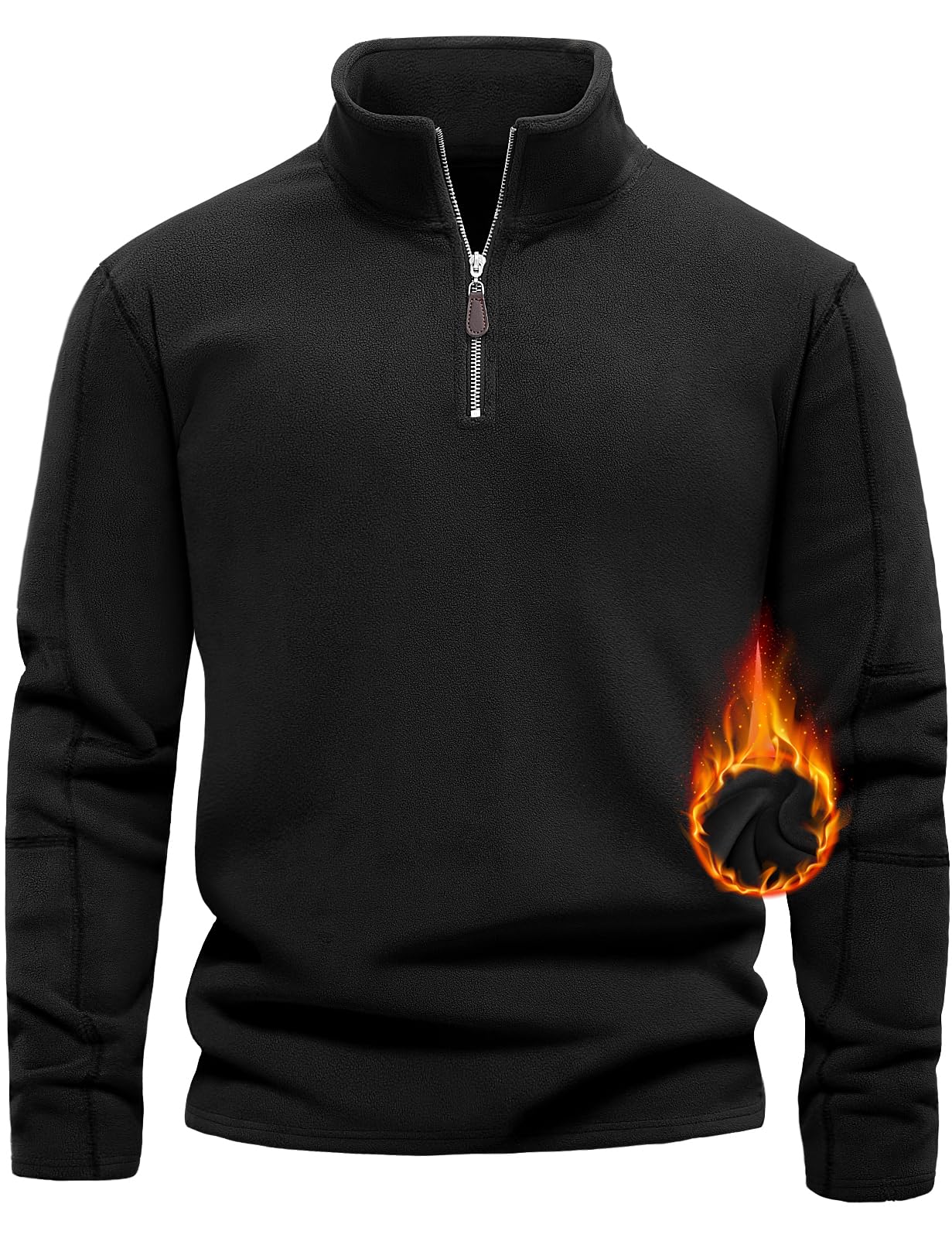 TOMEEK Mens Sweatshirts Quarter Zip Jumper V Neck Hoodie(Black,M)-image-ce046926-5853-4482-906d-7d288ef2e72d-64789