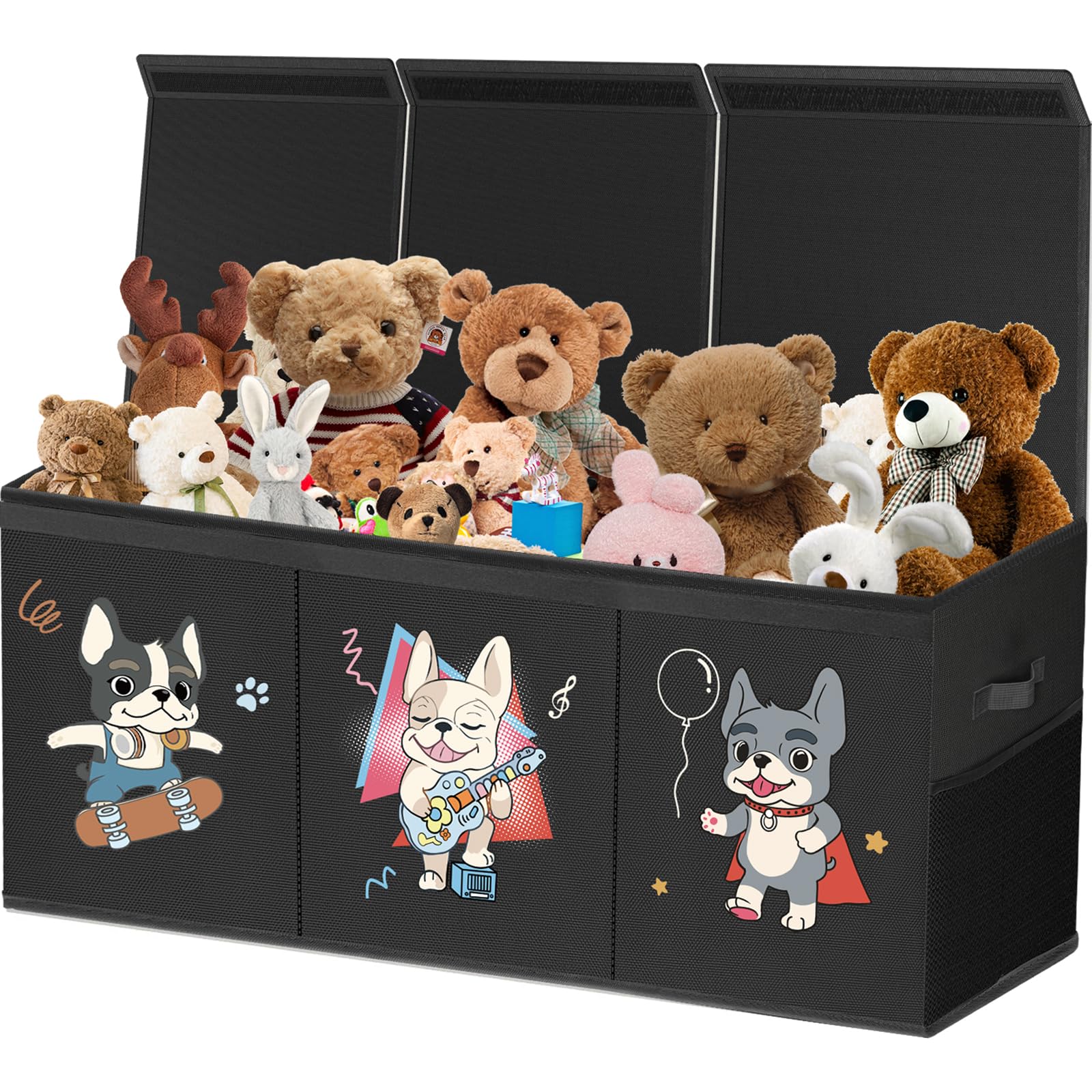 Extra Large Collapsible Toy Box - Black 96x34x39cm-image-a6653021-5ad7-4ffc-be92-ab741f47085e-90309