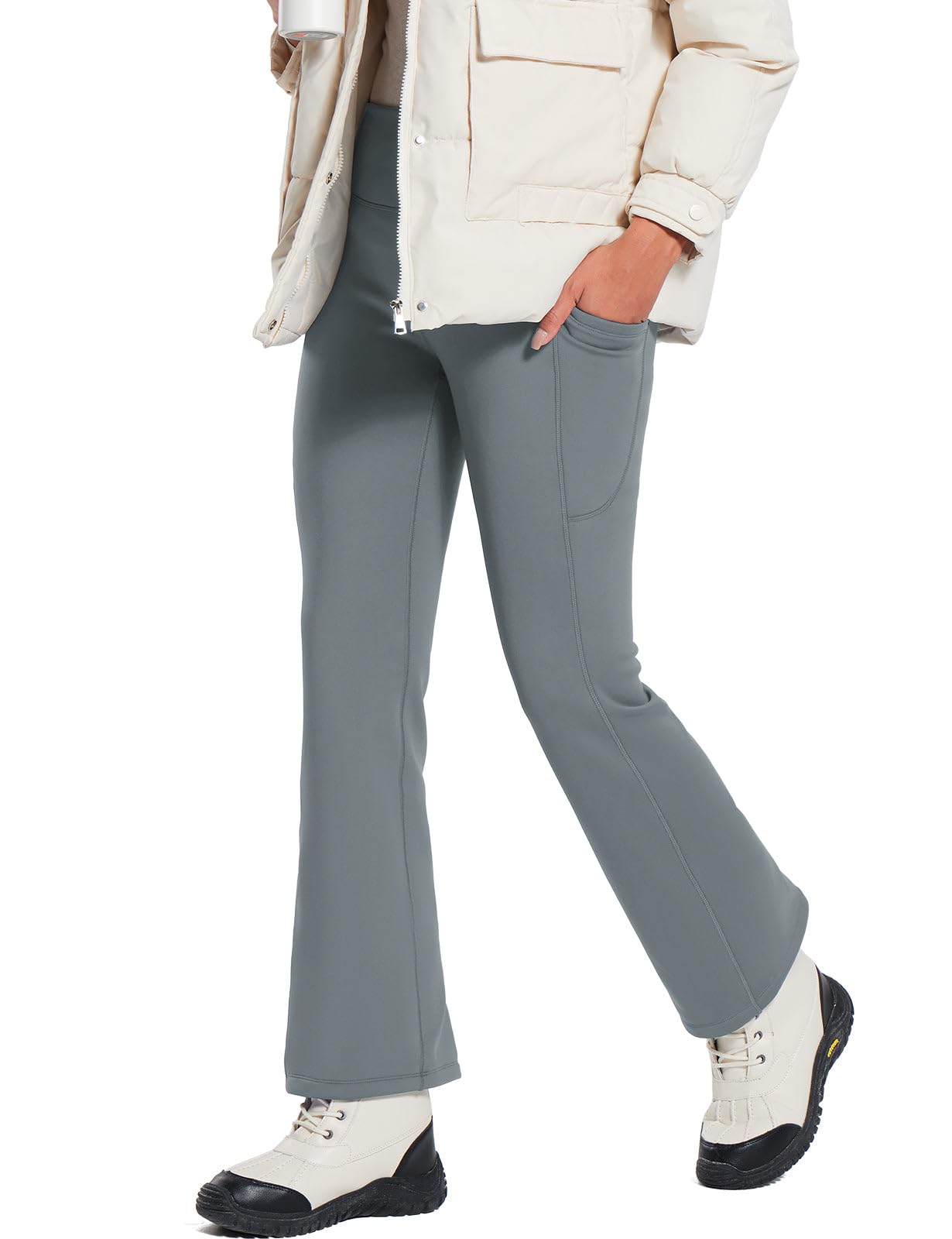 Women's Thermal Flared Yoga Pants - Thicker Dark Grey 3XL-image-76ba52de-9a68-4d60-8974-fe77b05ff30d-103941