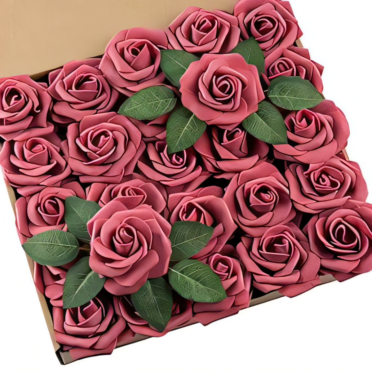 25Pcs Burgundy Artificial Roses with Stems - Real Touch Foam Flowers-image-620cfd5d-0de4-4d81-b6cb-3568975bdb3d-57800