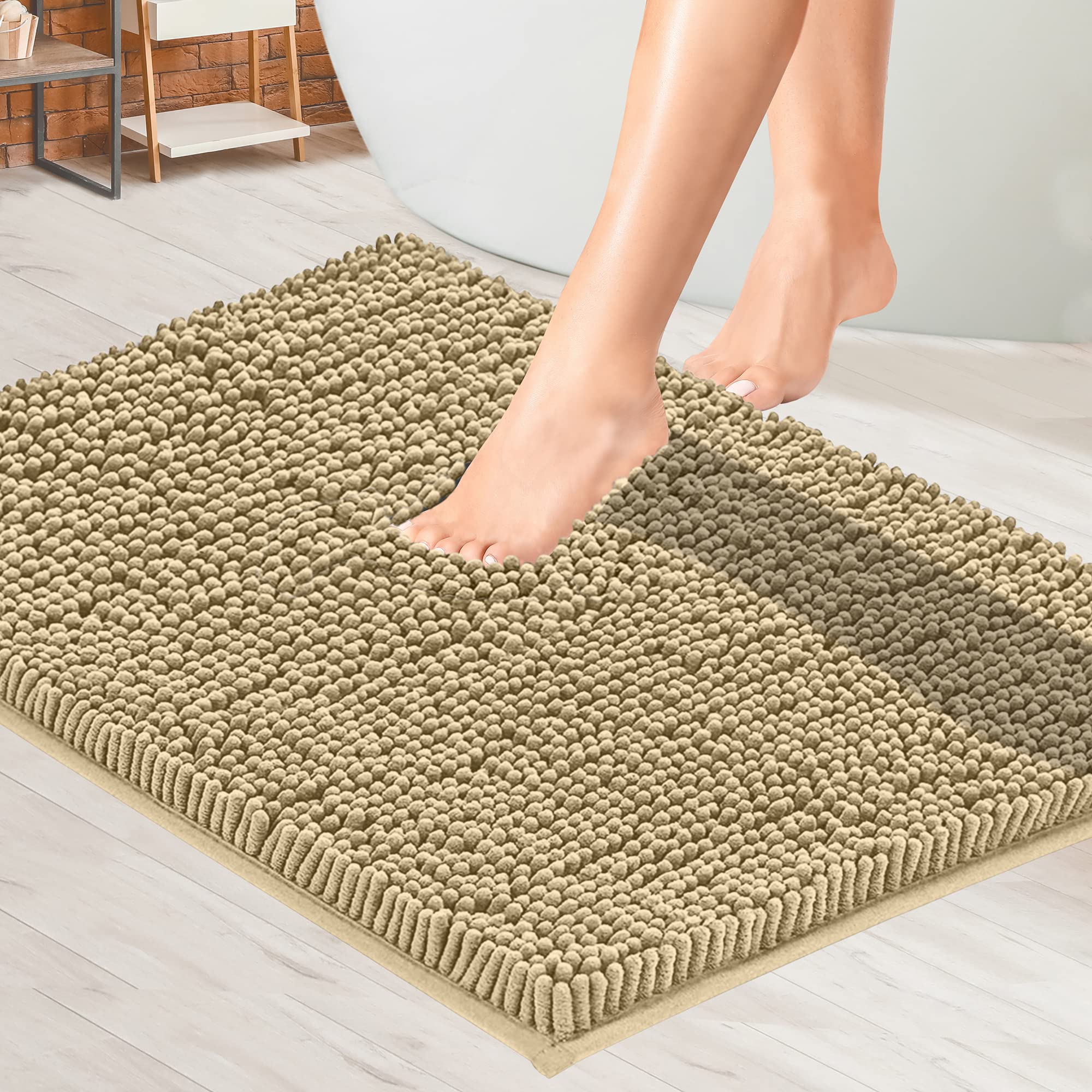 MAYSHINE Chenille Bath Mat, Non Slip Bathroom Mat for 50x80cm)-image-8798d93f-6473-4773-842f-44a0eb9066a6-35694