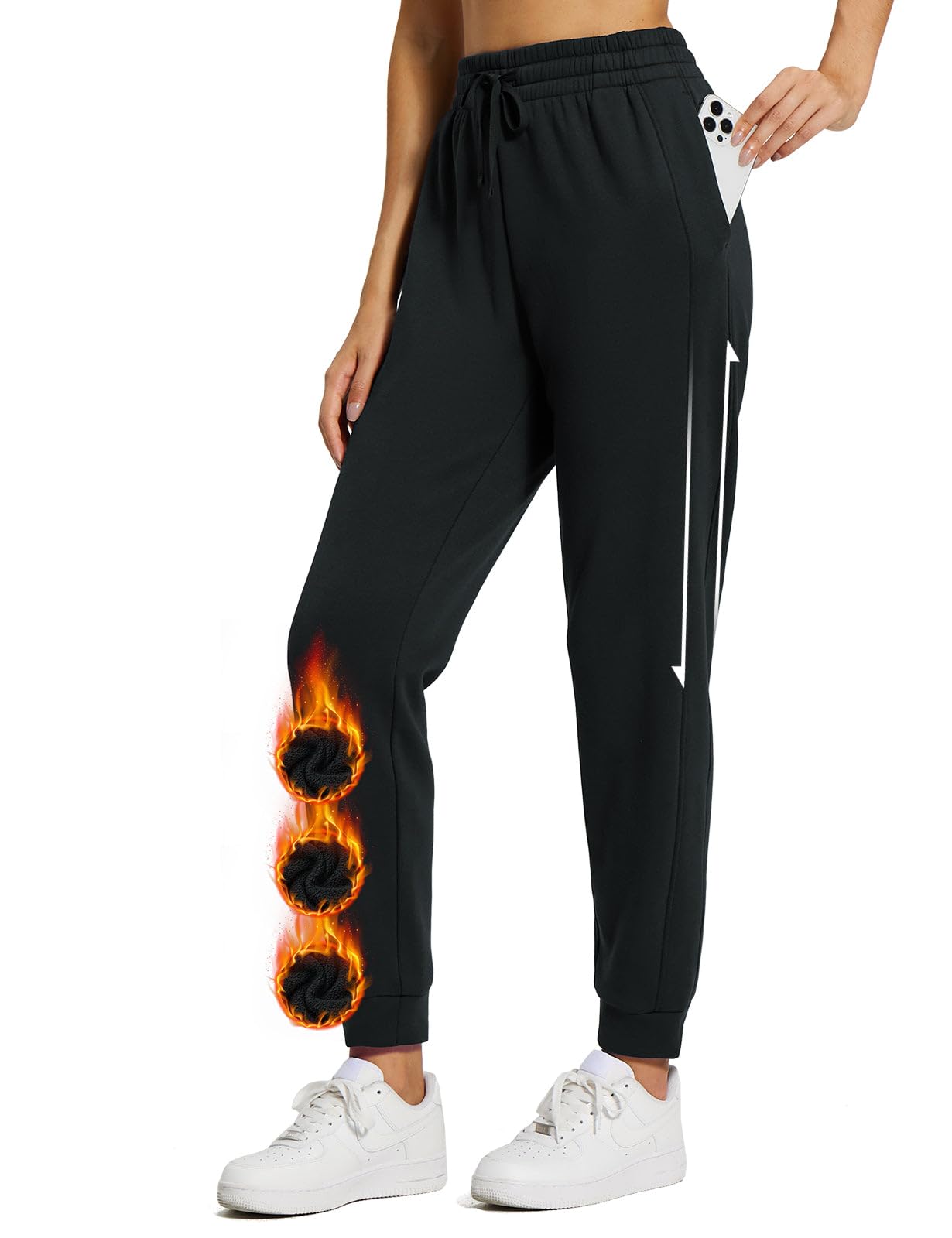 Women's Thermal Joggers Fleece Lined - Black XS-image-9653cbd8-8743-428e-a50b-29c010fd4903-103955