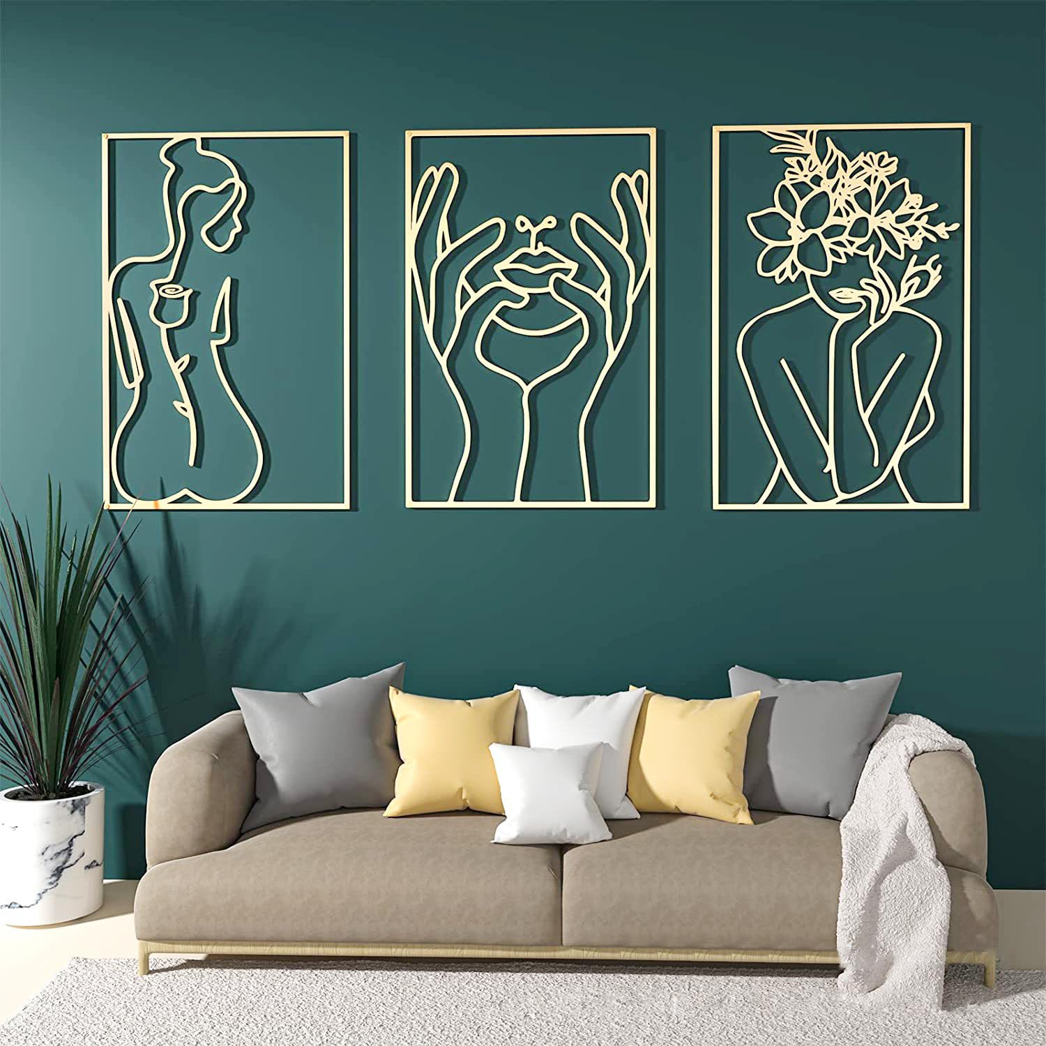 Metal Wall Art Set Minimalist - Gold 40x28cm-image-c354cd56-2279-44b5-bf46-23f9c15abdd9-110093