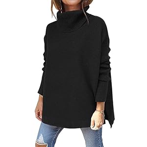 Women's Knitted Turtleneck Jumper - Black M-image-b224ad56-db6d-4cd6-8d74-f99a02cd9a5d-77684