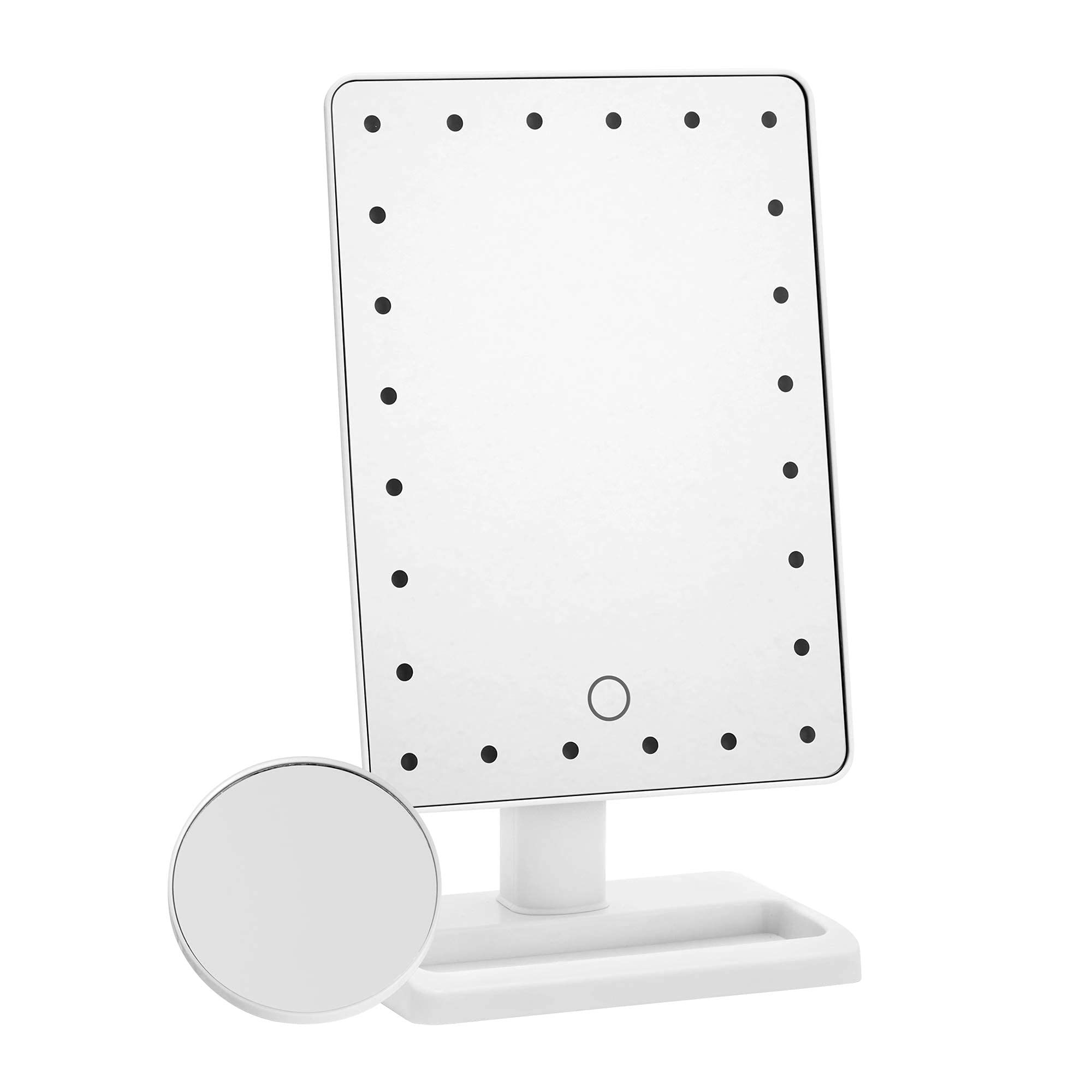 Large Vanity Makeup Mirror with Touch Dimmable Memory & 10x Magnification Spot, White - Great Bargain-image-ec04dd7b-6922-47bd-96a8-c0bad893f620-65470