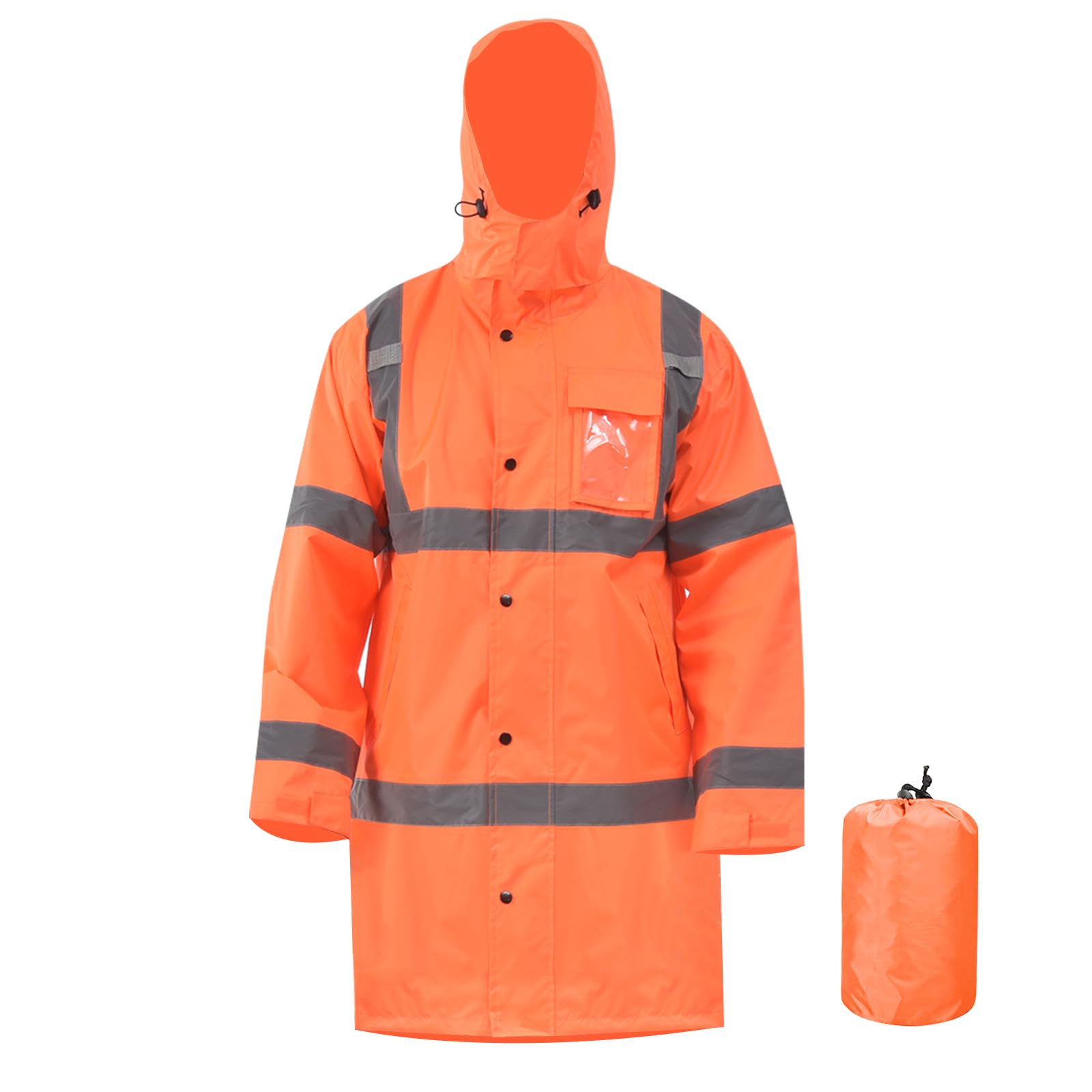 Hi-Vis Waterproof Rain Jacket - Orange XS-image-6a442e77-c210-42f3-acd5-7bb80df78101-111173