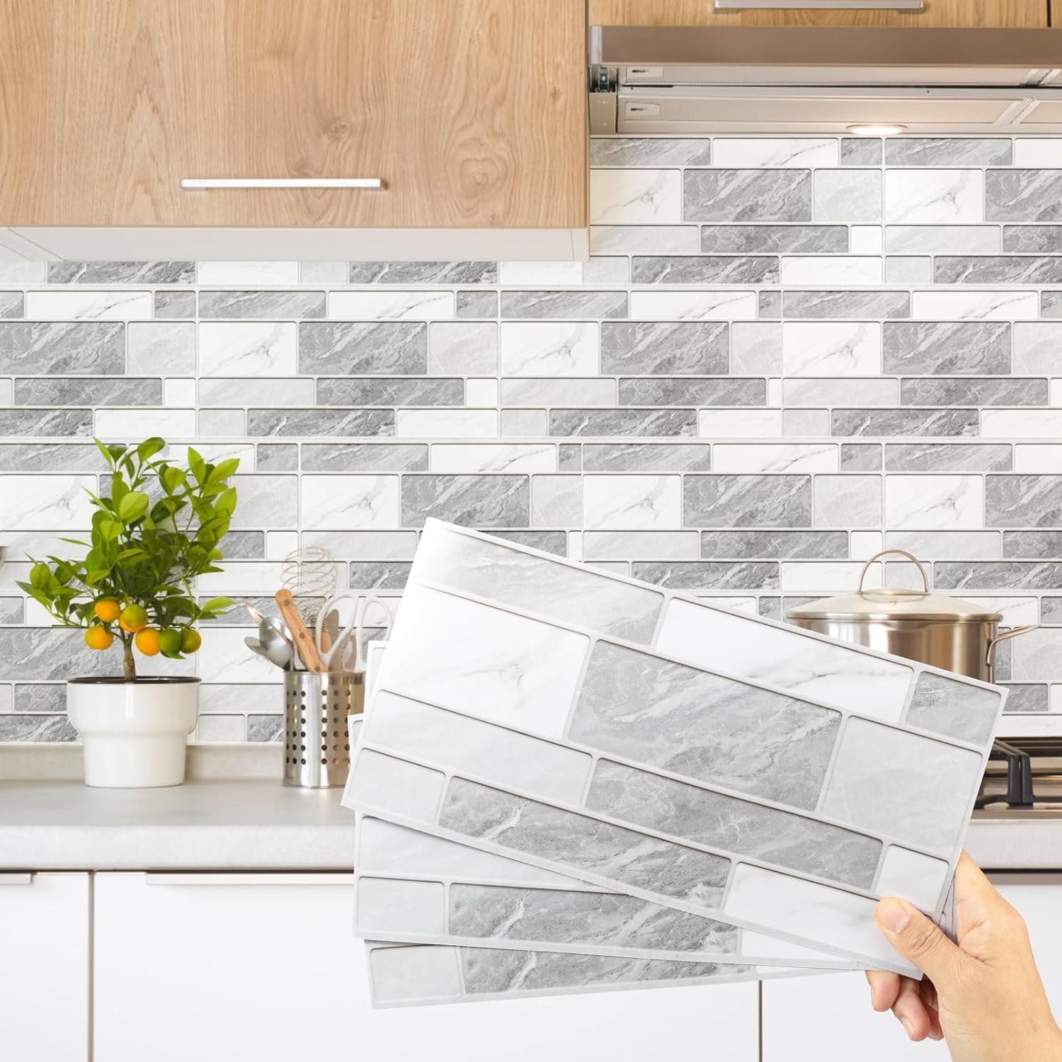 Vinyl Brick Wall Tile Stickers - Grey & White 15x30cm-image-ae4b6e6b-1ed6-4e5c-b079-47851783bb74-104461