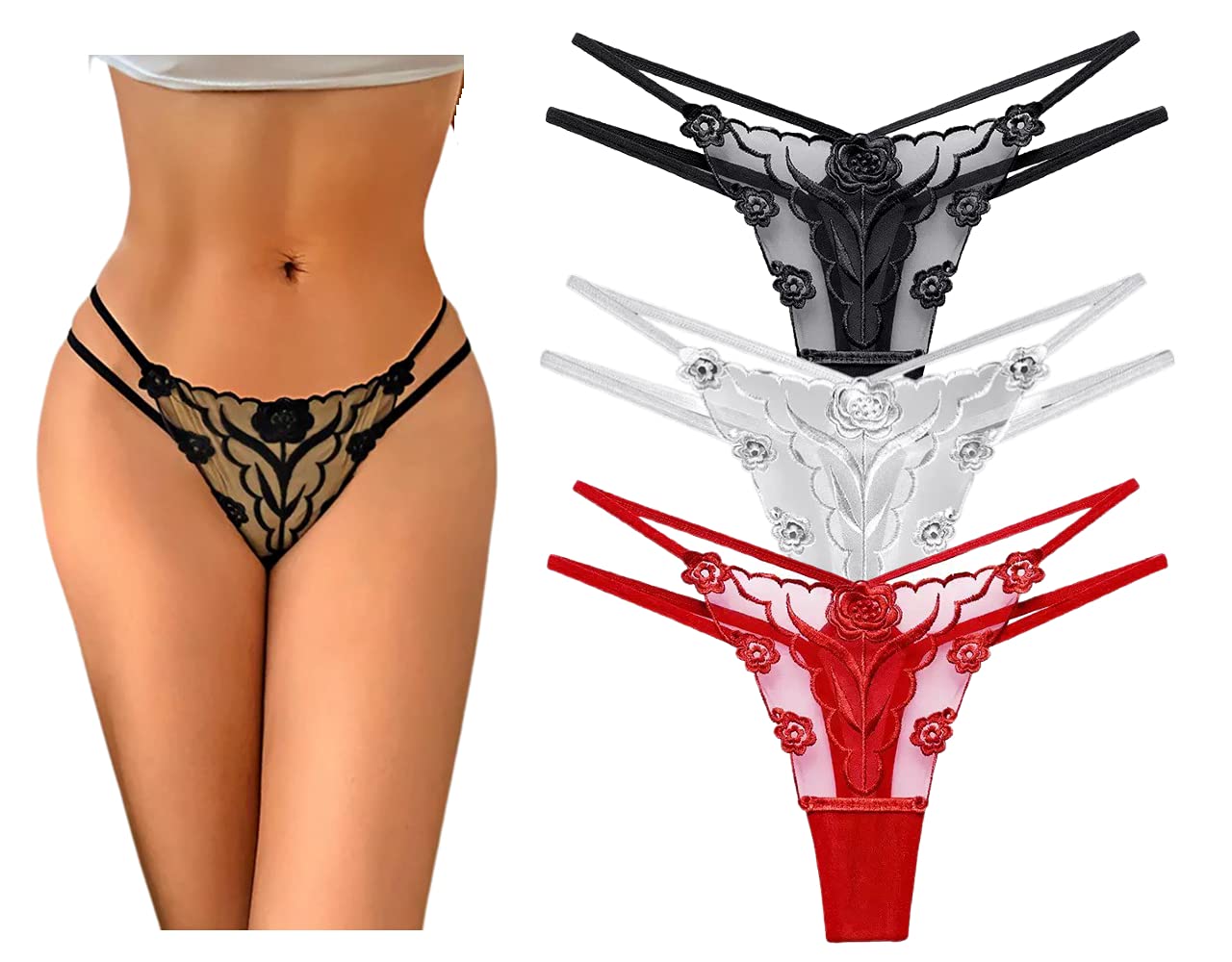 Mesh Thong Floral G-String Lingerie - 7 Colours Pack L-image-965b75d3-59fa-4f7f-8d60-3273fb09abdf-112267