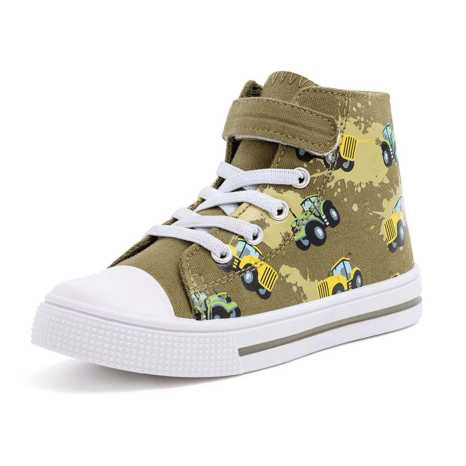 Unisex Kids High Top Canvas Trainers Size 13 - Easy Fasten Casual Sneakers for Boys & Girls-image-1f14af68-1aeb-431a-b147-7f2aed2cf21b-53647