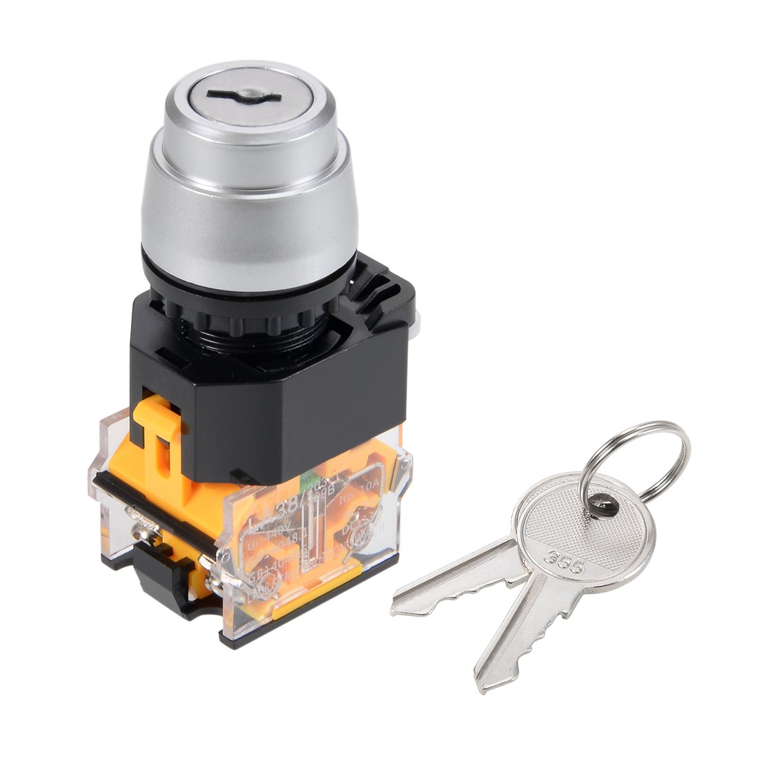 Sourcingmap Position Key Push Button Switch 22mm 2 Locking 1NO 1NC-image-ba950ca1-938f-4632-9f20-1eedce08bfb5-64314
