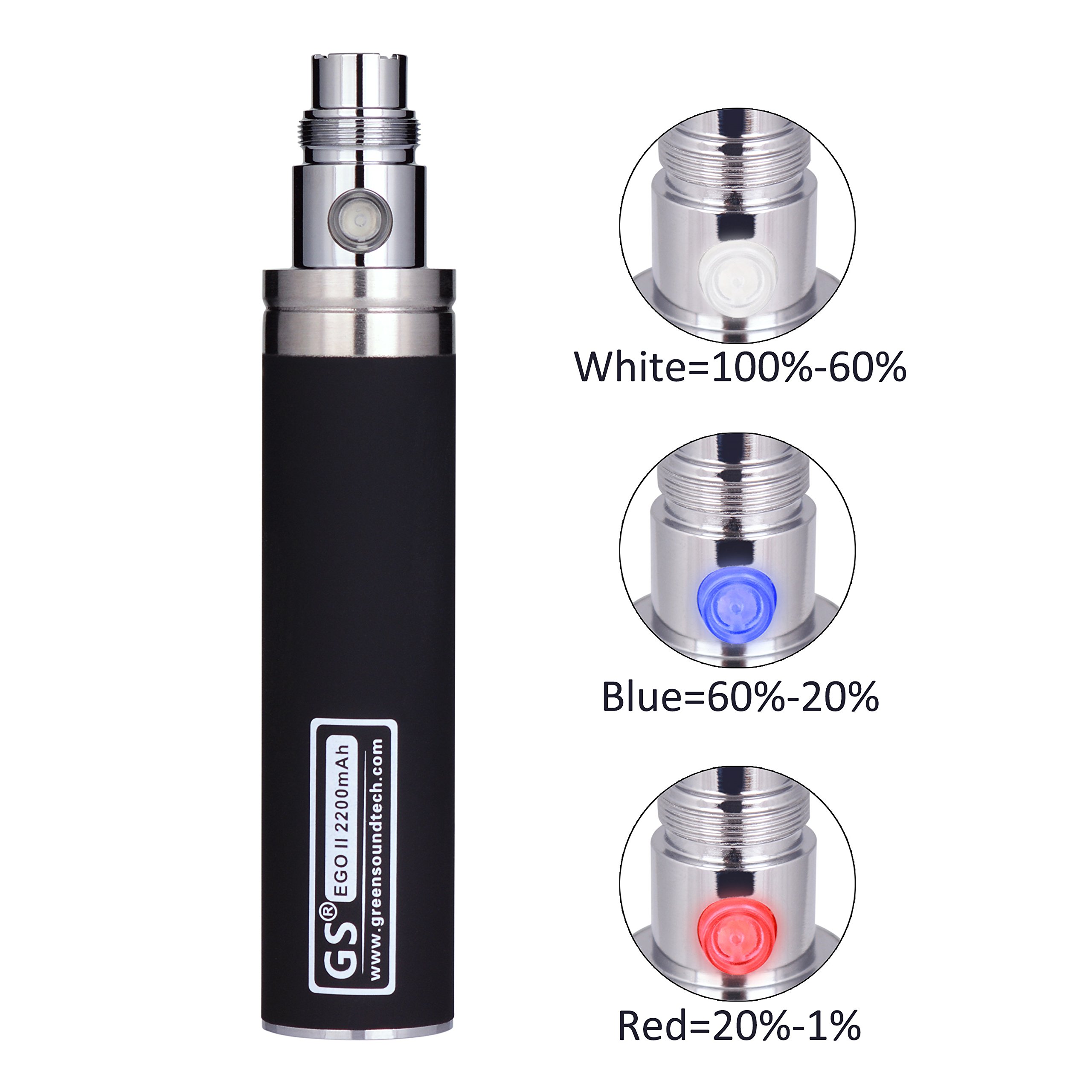 WOLFTEETH Genuine GS EGO II 2200mAh Huge Battery 510 E-Shisha E-Cigarette