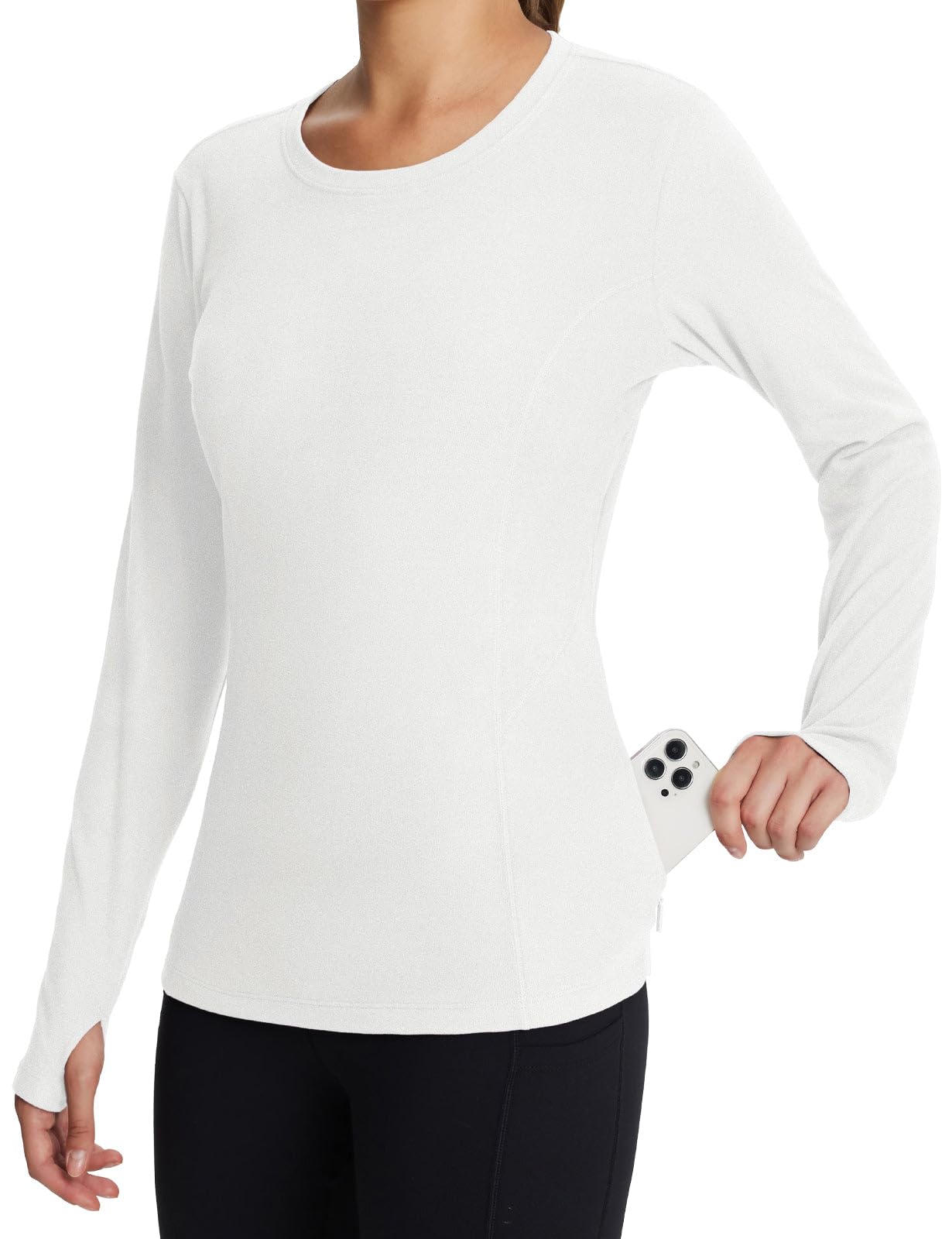 Women's Thermal Fleece Top - White S-image-8ba242d0-c05a-4f5d-bd3c-e03ba94b23f1-103069