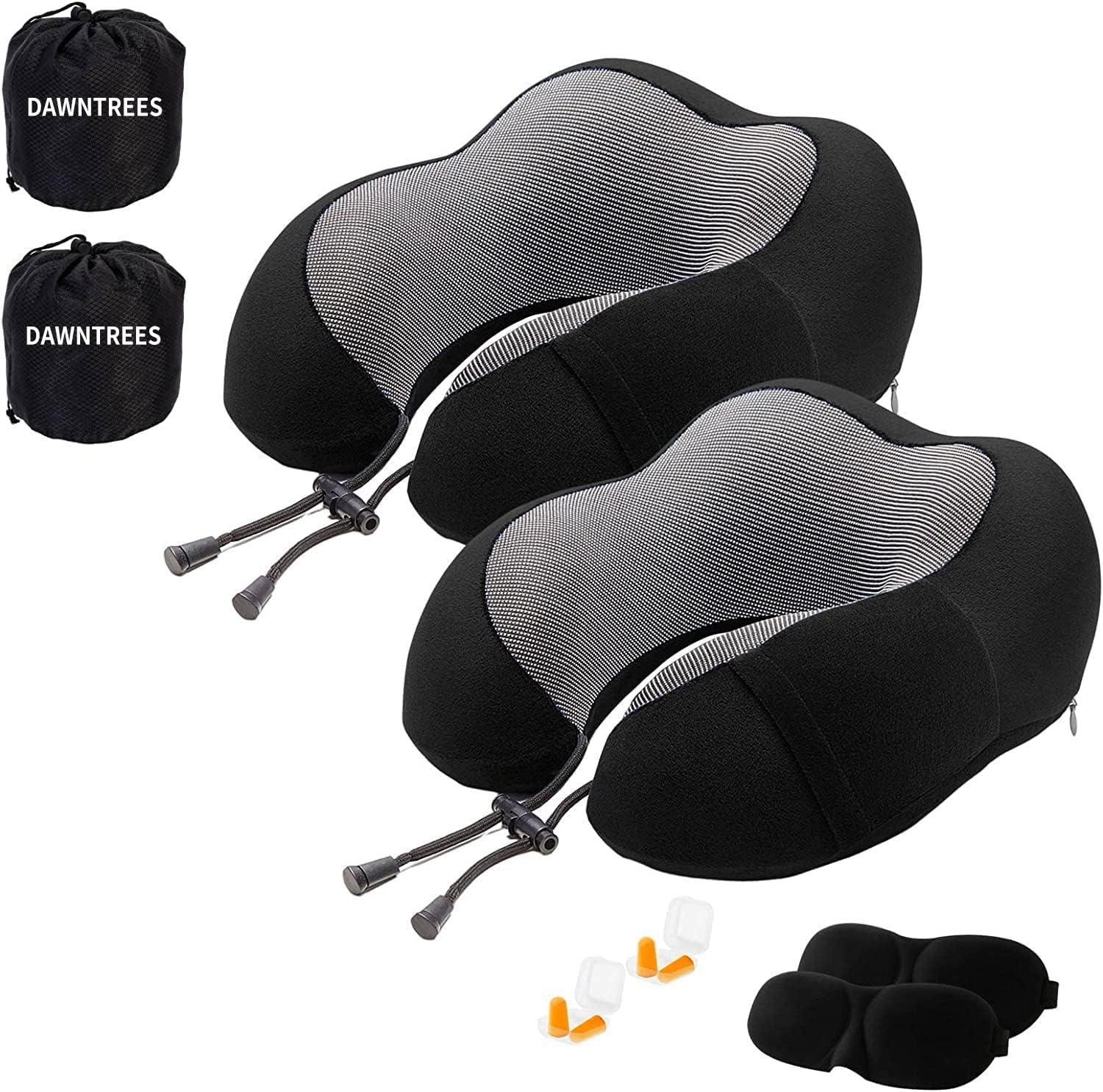 Memory Foam Travel Neck Pillow - Grey 2 Pack-image-6fa2b1ea-9d30-46ab-aa56-e776857703ef-113045