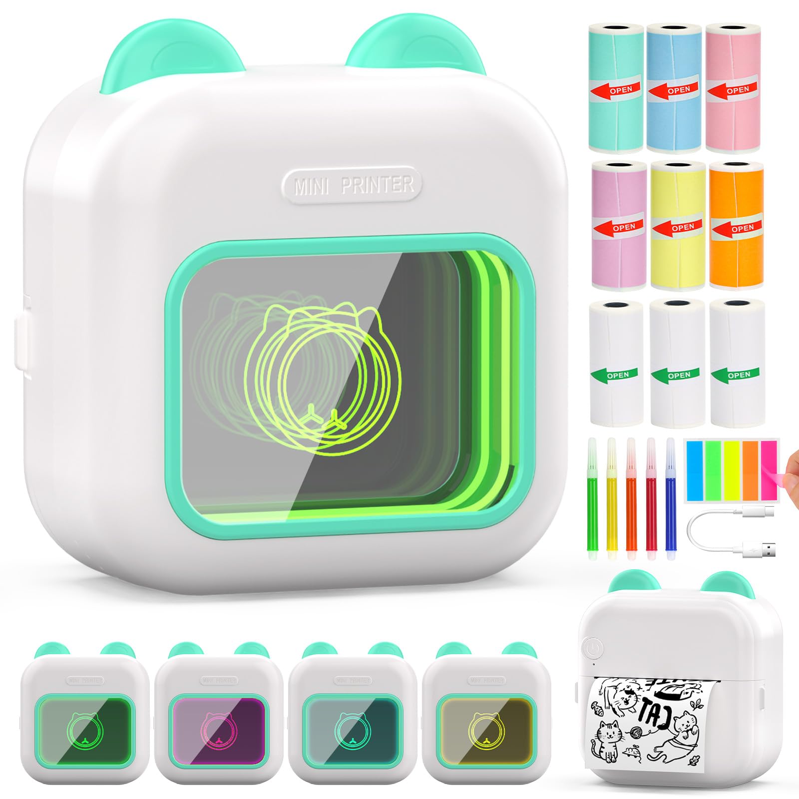 Portable LED Mini Thermal Printer - White-image-80a3dab6-e663-4d24-b3e0-7edfe2c3981a-107935