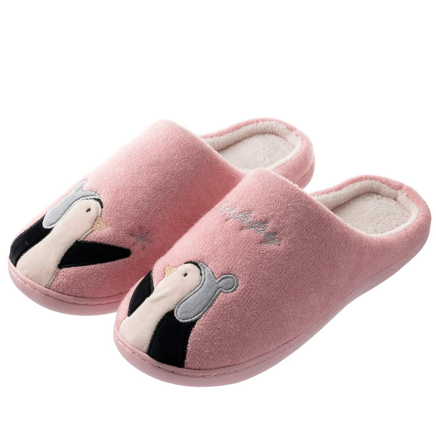 Tofern Womens and Mens Cozy Slip On House Slippers Indoor Pink, 2-3-image-3fcf9b6a-4a83-447b-8f1e-2275c4699a07-55040