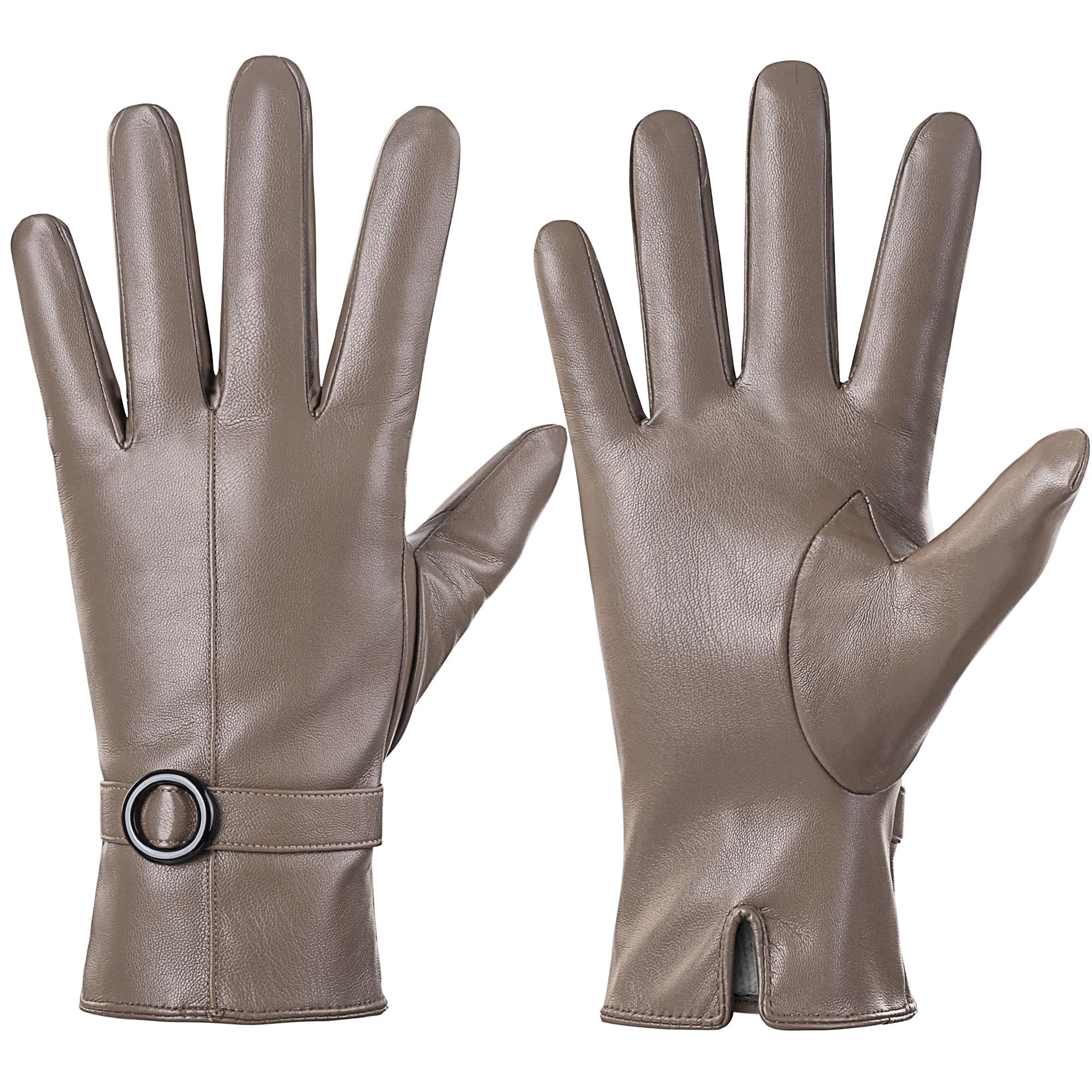 Women's Touchscreen Leather Gloves - Beige L-image-9ab769f9-de75-4819-b9e9-eef6feadd820-111694
