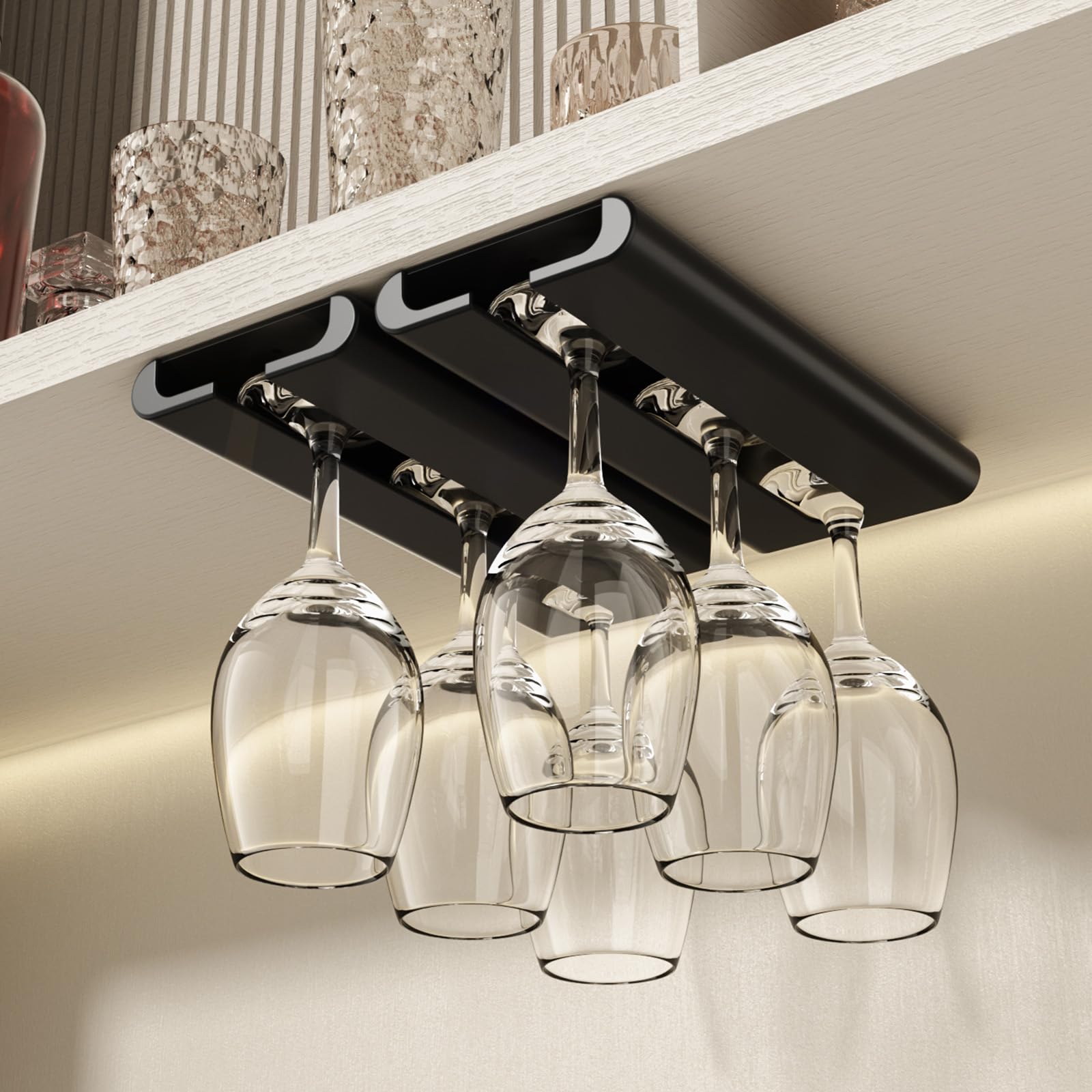 Wine Glass Holder Under Cabinet No-Drill - Black 2 Pack-image-8bece4a0-4a78-4b42-a0be-83a3f14c5493-2333