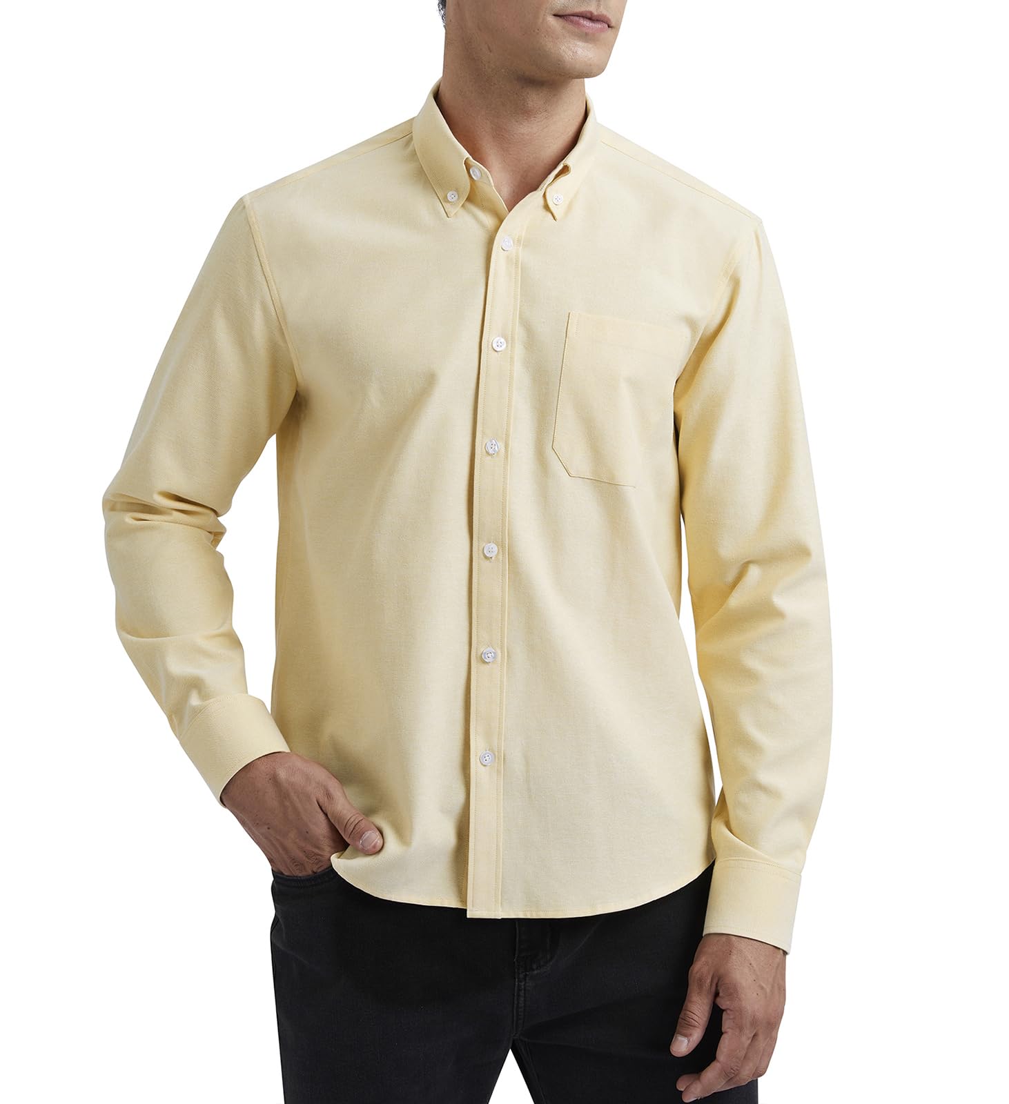 Men's Oxford Shirt Regular Fit - Light Yellow XXL-image-d1088ee8-90e0-4bde-b8b9-3be75fcd7541-102985