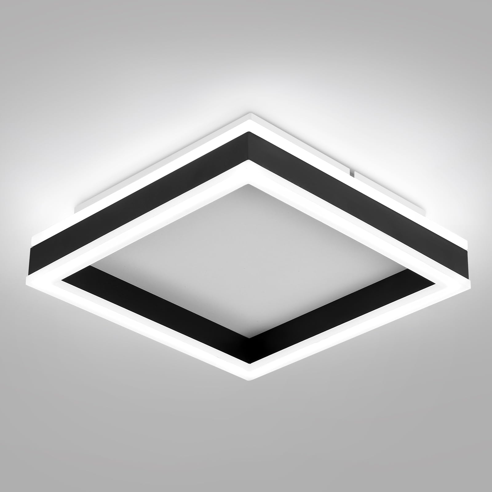 LED Ceiling Light Square 6000K Cool White - Black 24cm-image-f4d93207-e68a-43b3-8aa0-fa4dd44ae4dc-94547