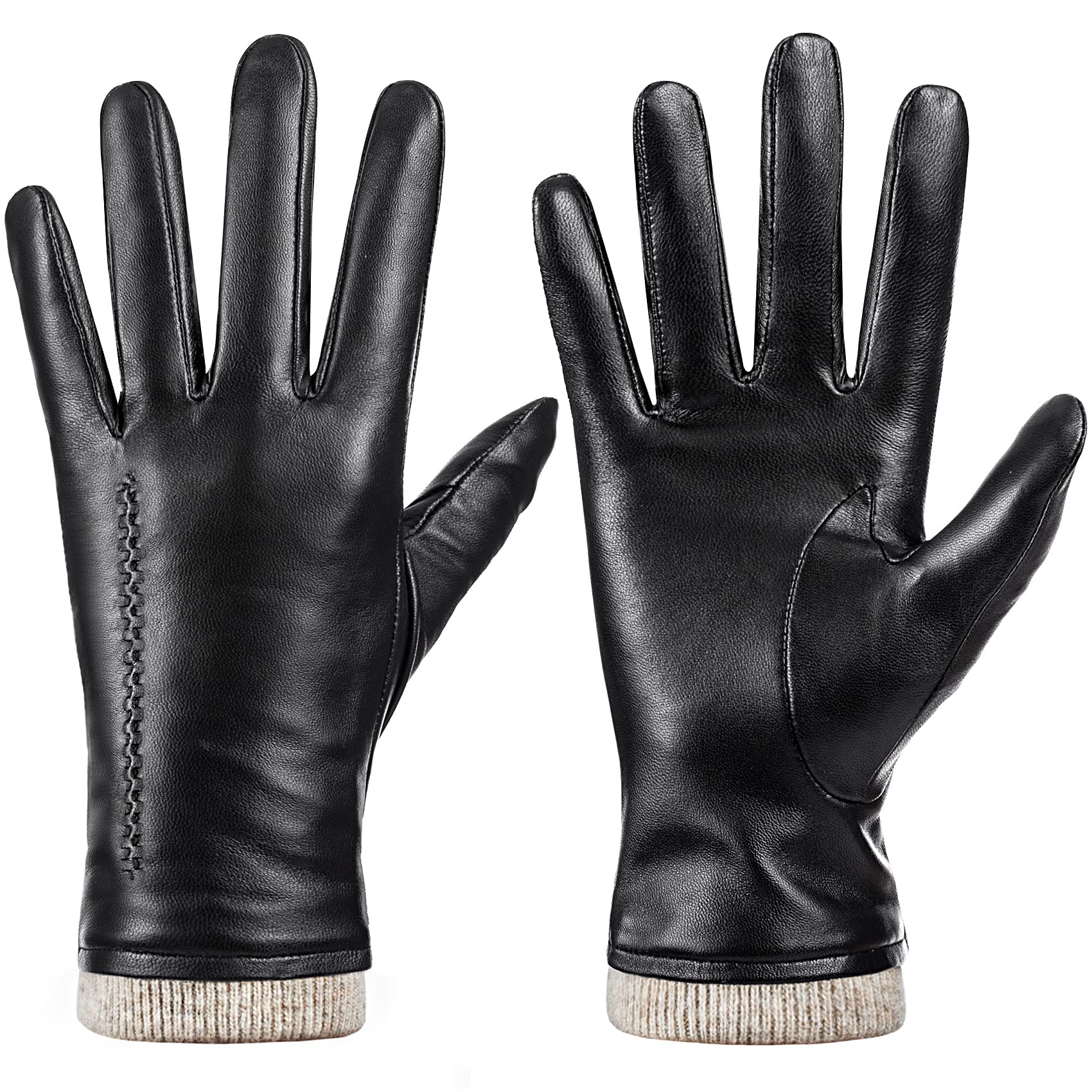 Women's Sheepskin Leather Gloves - Black M-image-7d1077e6-66c8-498b-a4f2-5dea04e6baeb-113367