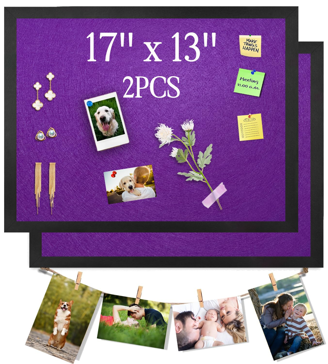 Felt Bulletin Board Set - Purple 43x33cm-image-83144785-9a50-42ff-a9b2-0254455f5479-110531