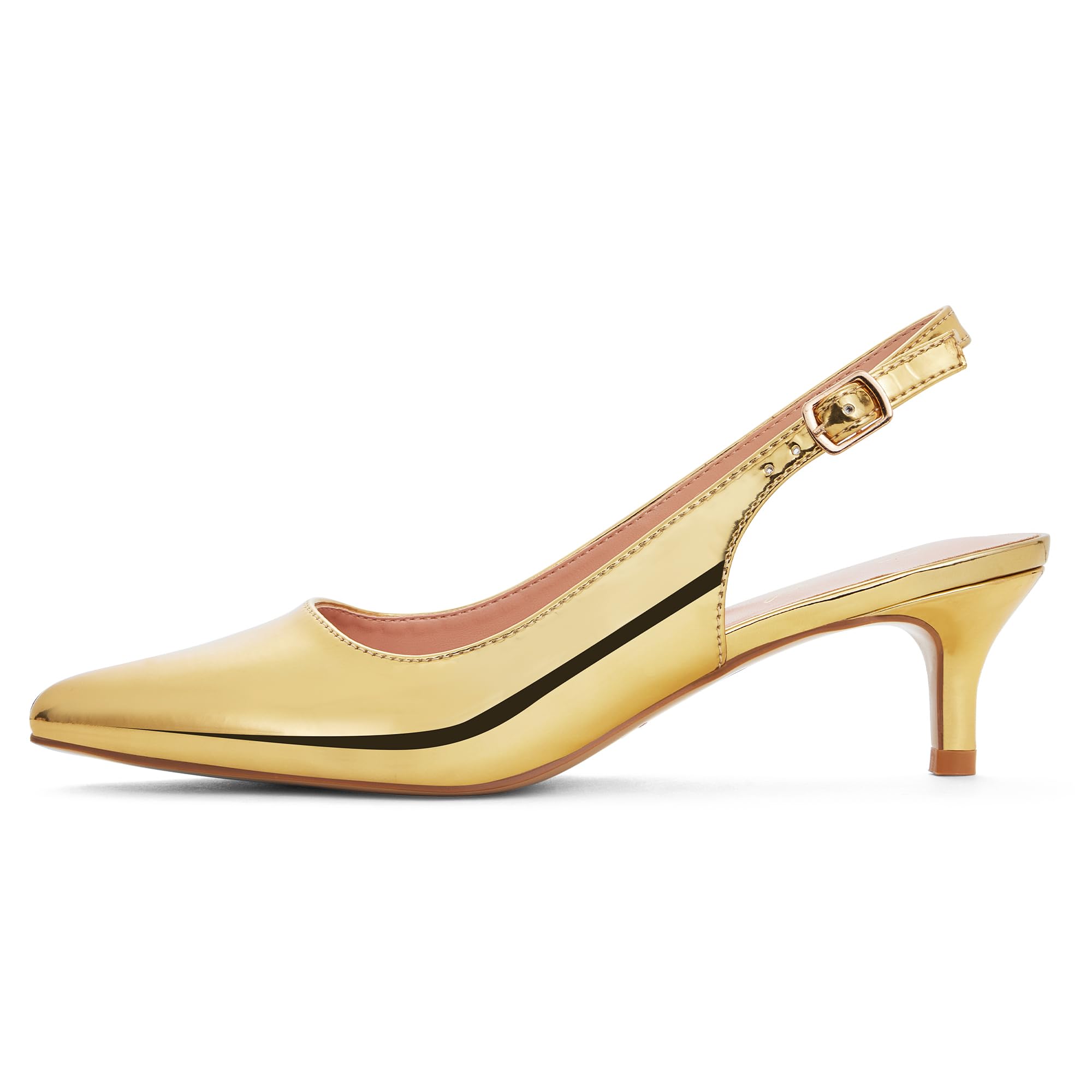 Kitten Heel Slingback Shoes - Gold Patent UK 3.5-image-ba6b6976-c120-46e9-98da-08d34aa236d4-85857
