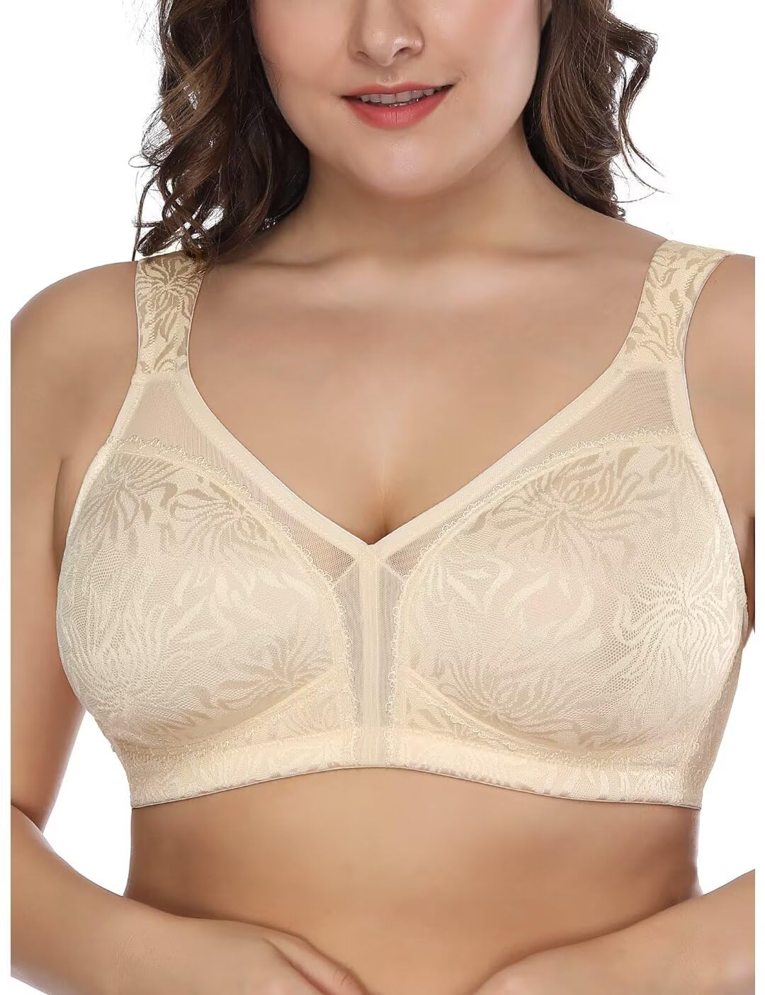 Women's Wireless Minimiser Bra - Beige 44C-image-0b91e20a-d16f-470d-89c9-c8e15c3e8122-91987